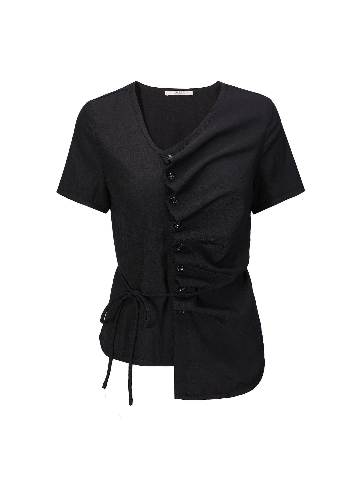 Asymmetric Button Down T-Shirt