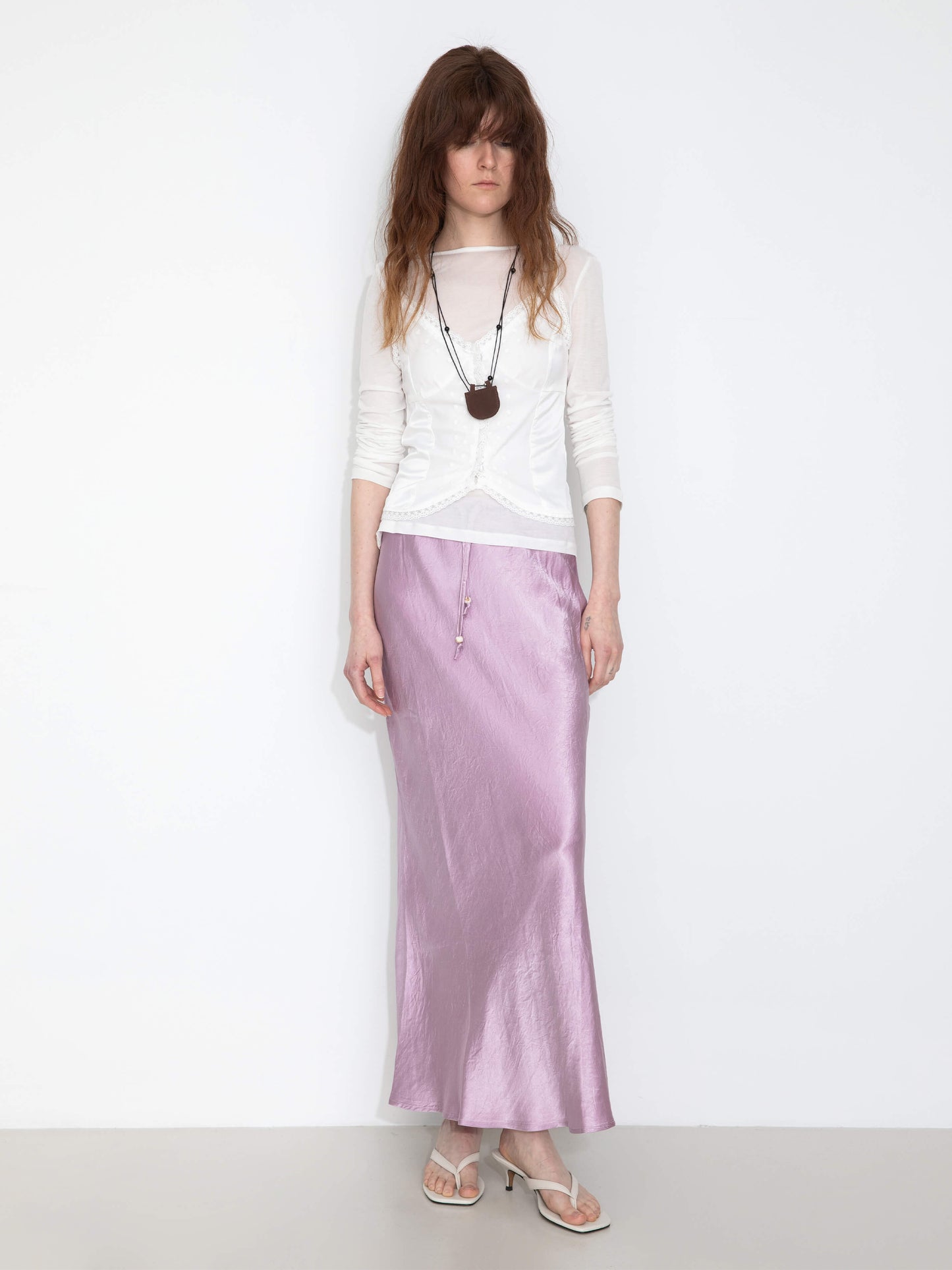 100% Heavyweight Acetate Bias Cut Skirt