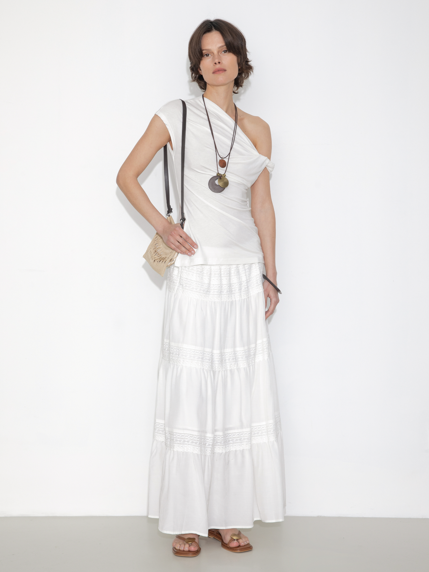 Panelled Lace Maxi Skirt