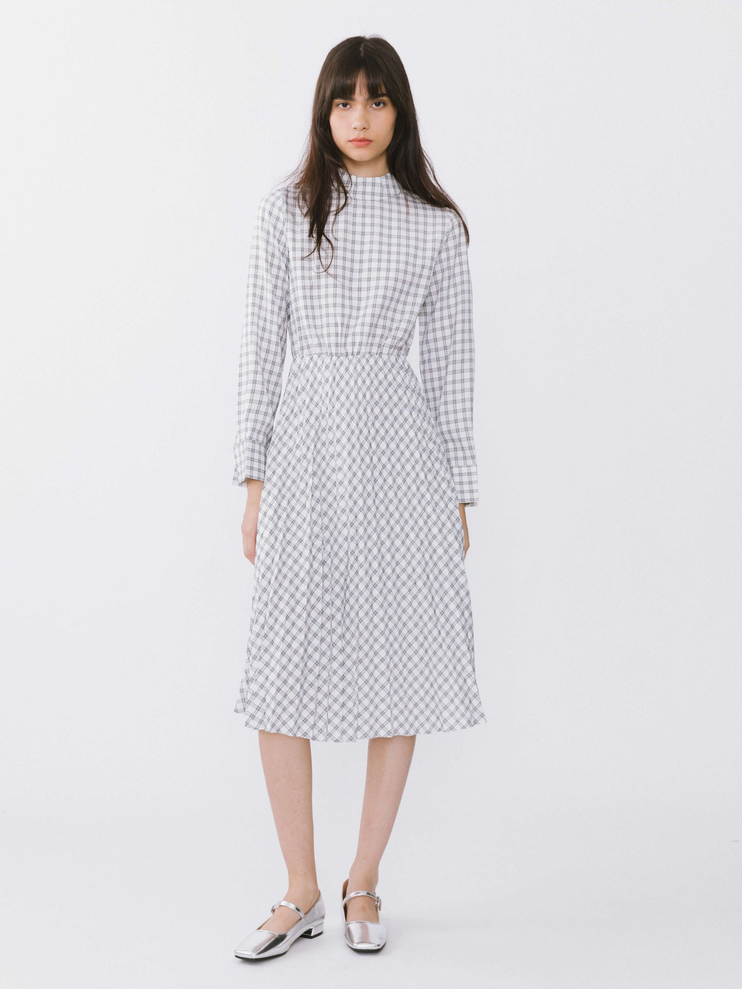 Tartan Neck Tie A-line Dress
