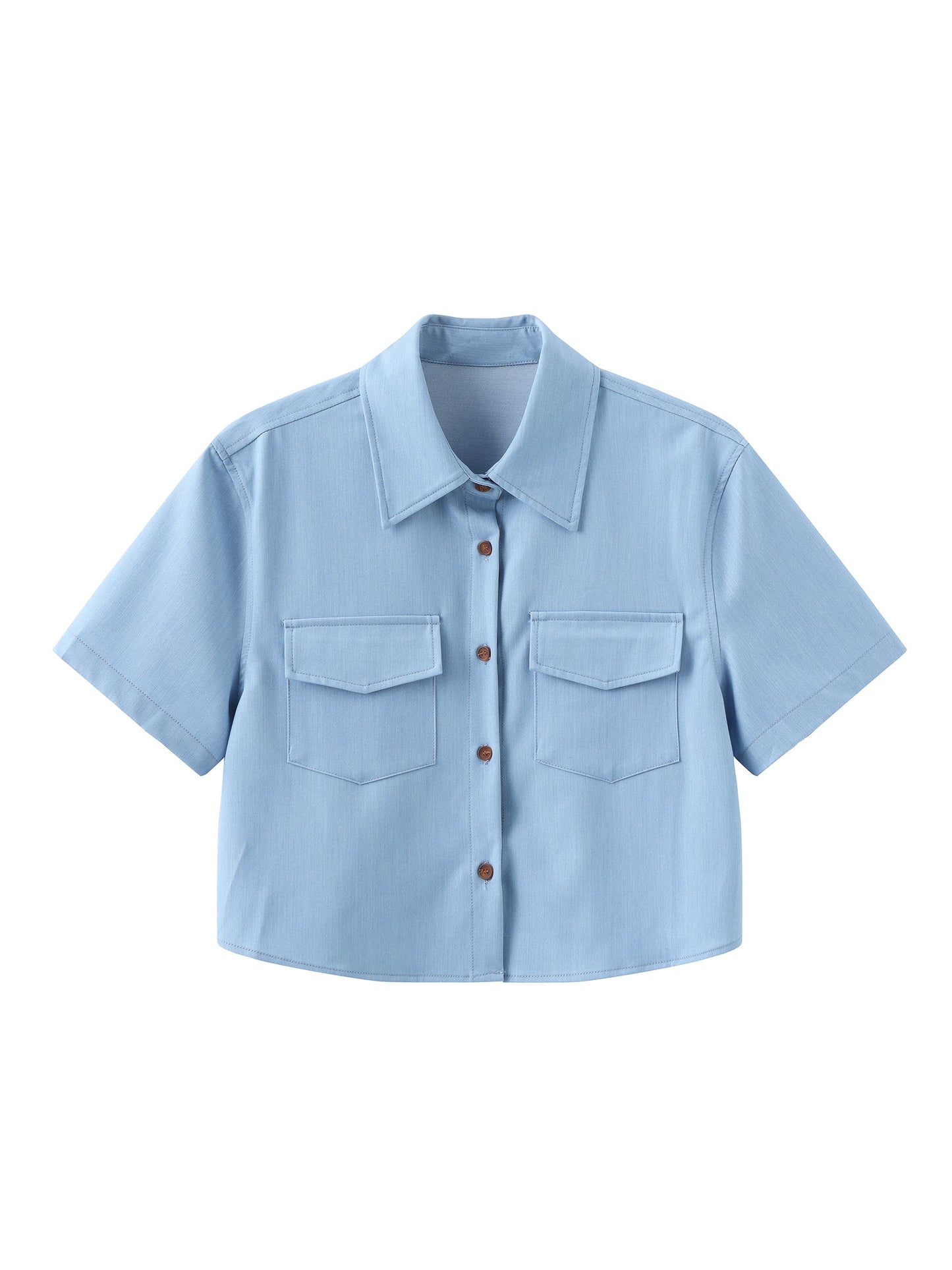Light Blue Cropped Shirt