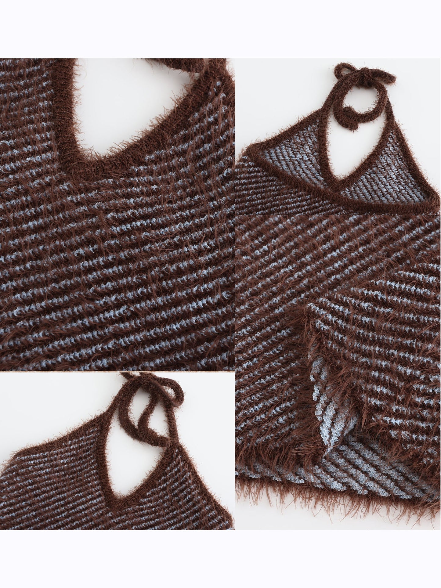 Thin Knit Cropped Halter Top