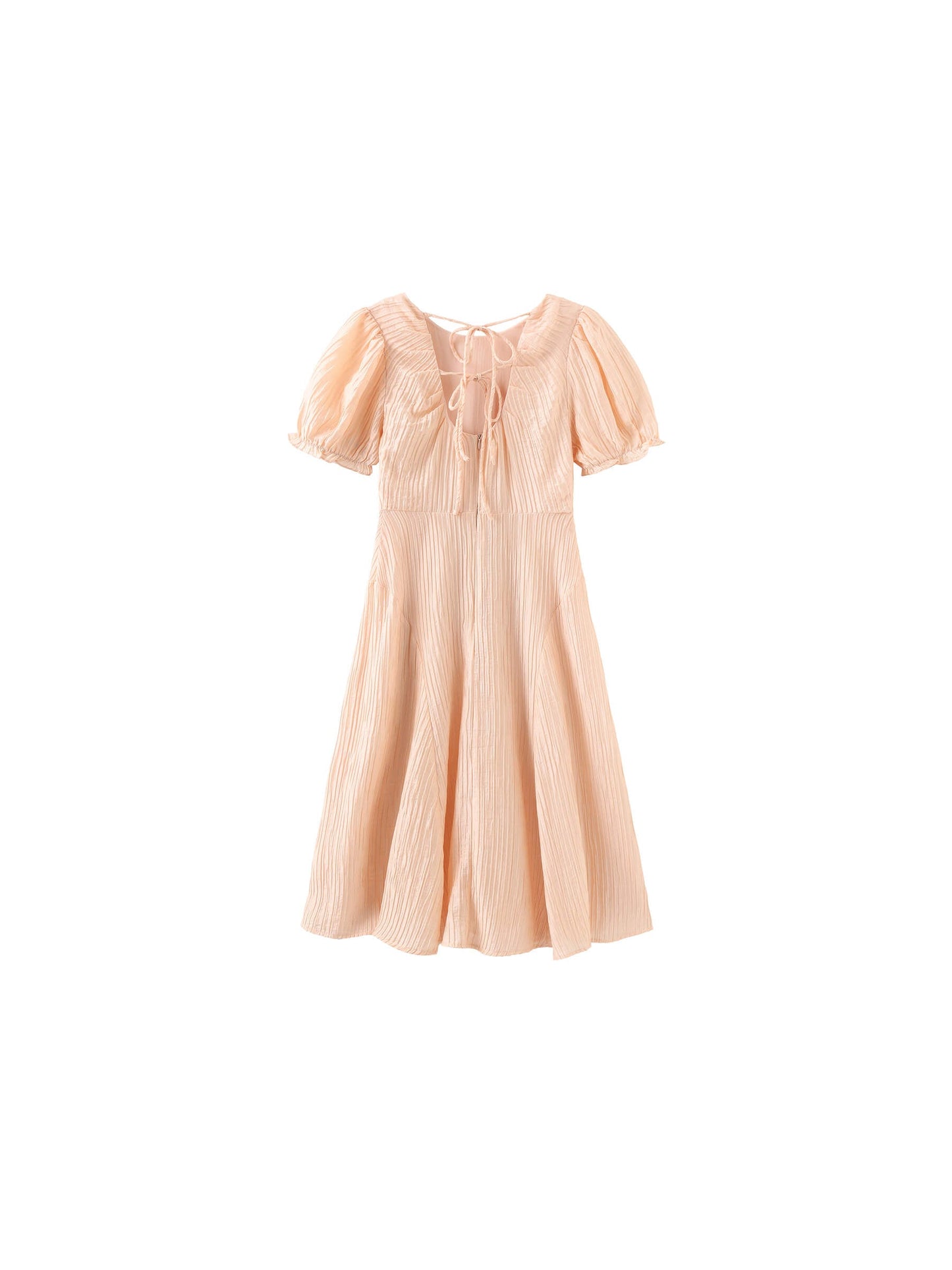 Open Back Pleated Midi Dress