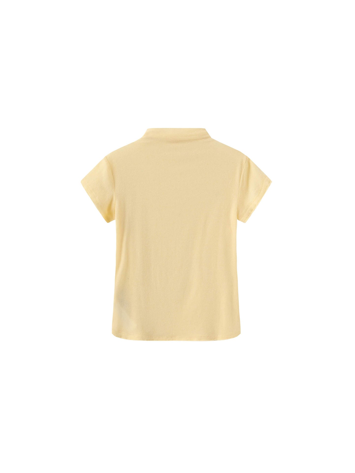 High Neck Stretch Slim-Fit Short-Sleeve T-Shirt
