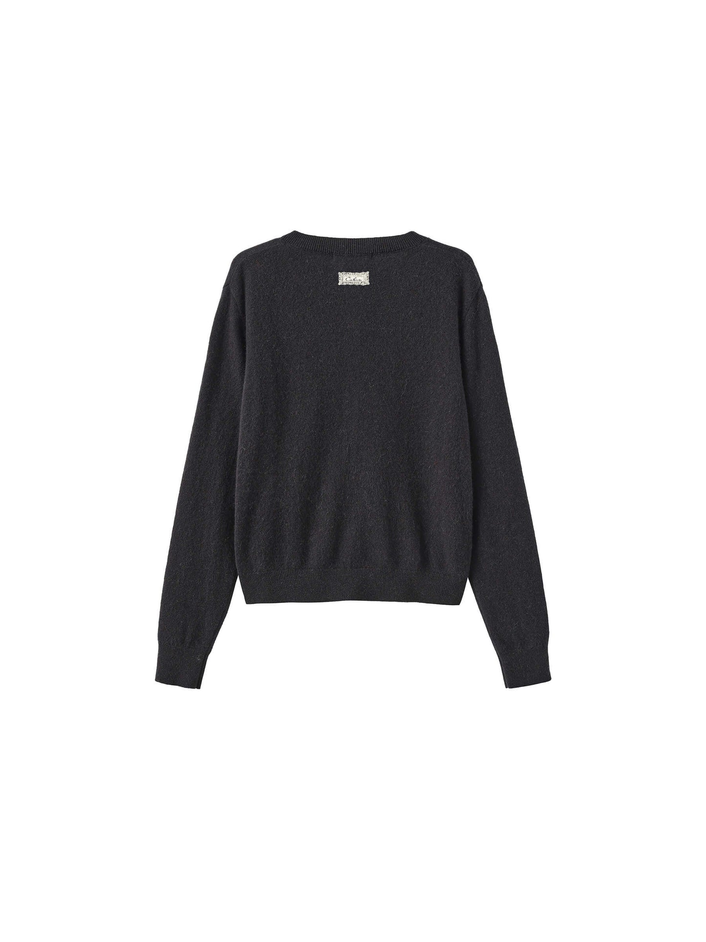 Lace Trim Knit Wool Cardigan