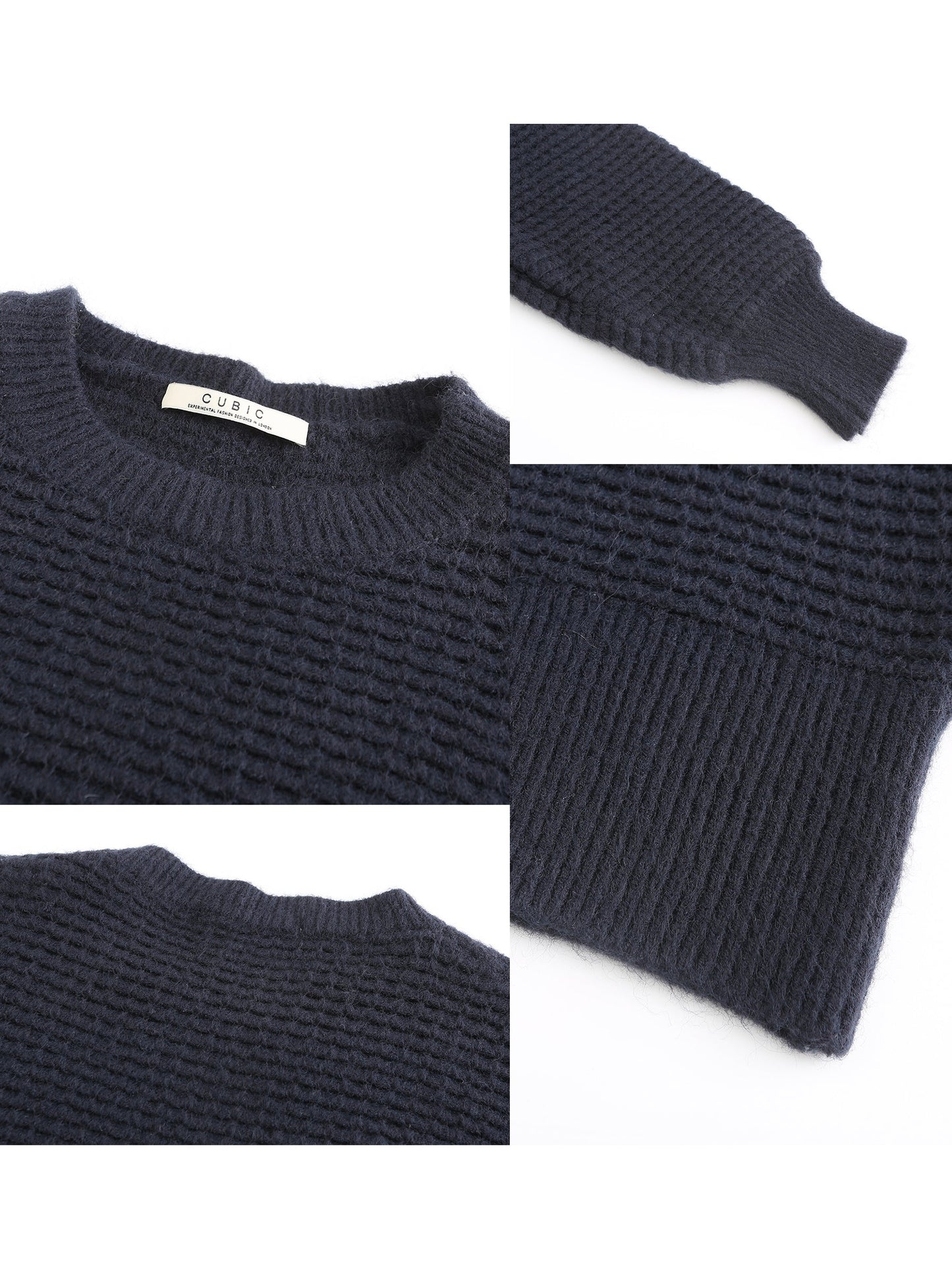 Round Neck Ribbed Knit Sweater