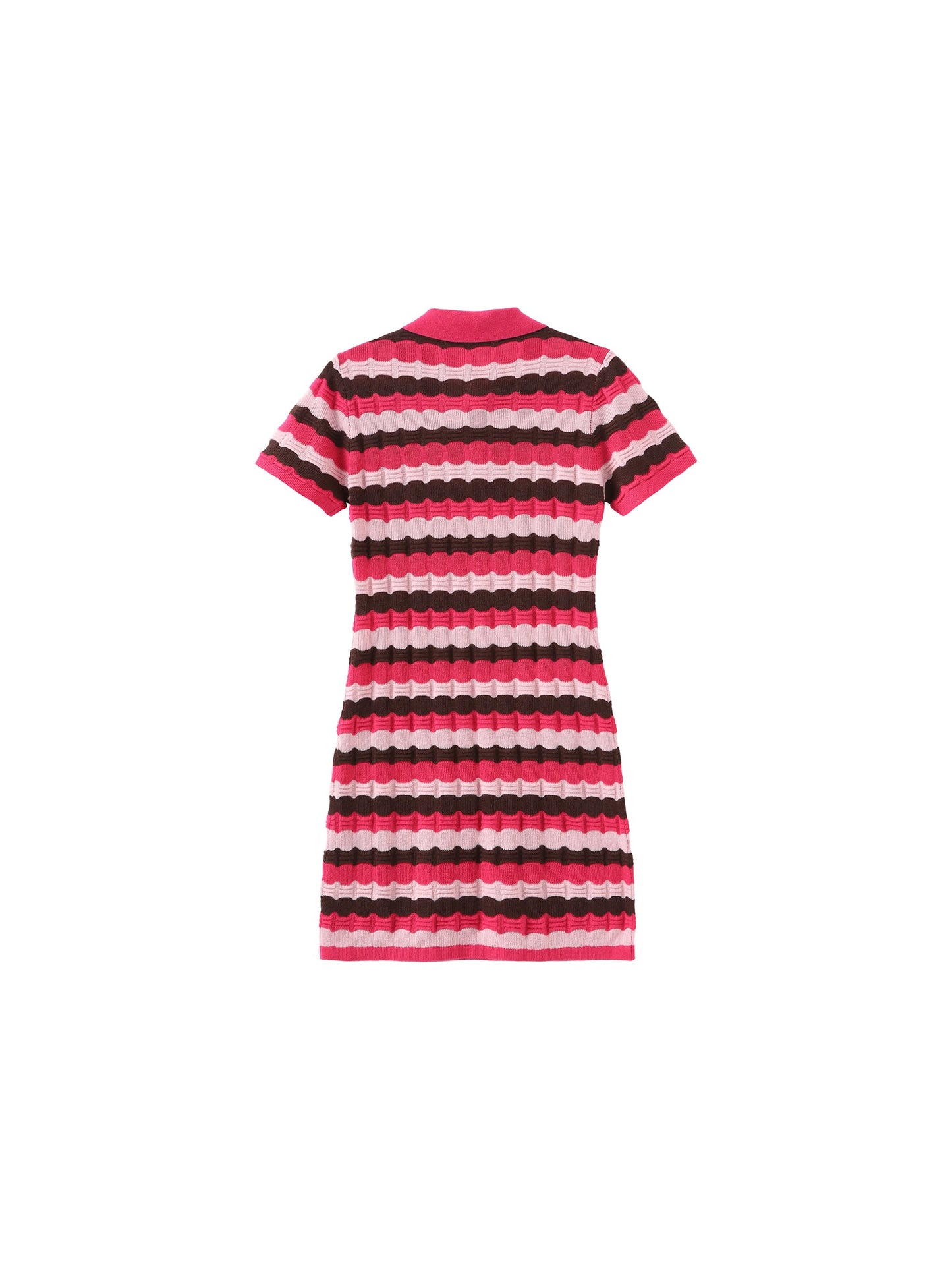 Polo Short Sleeve Striped Knit Dress