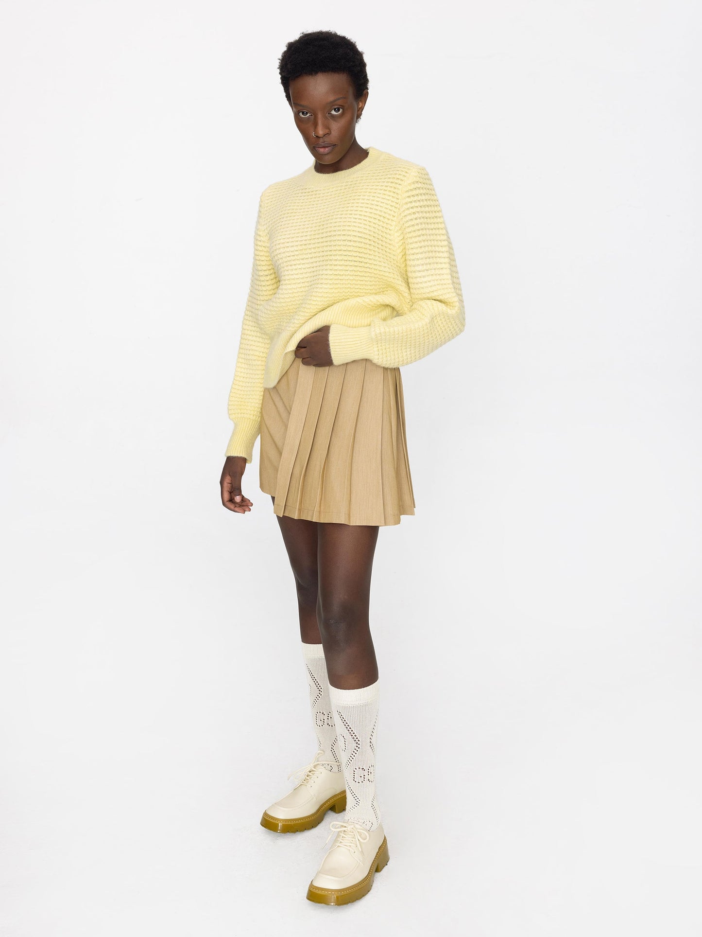Round Neck Ribbed Knit Sweater