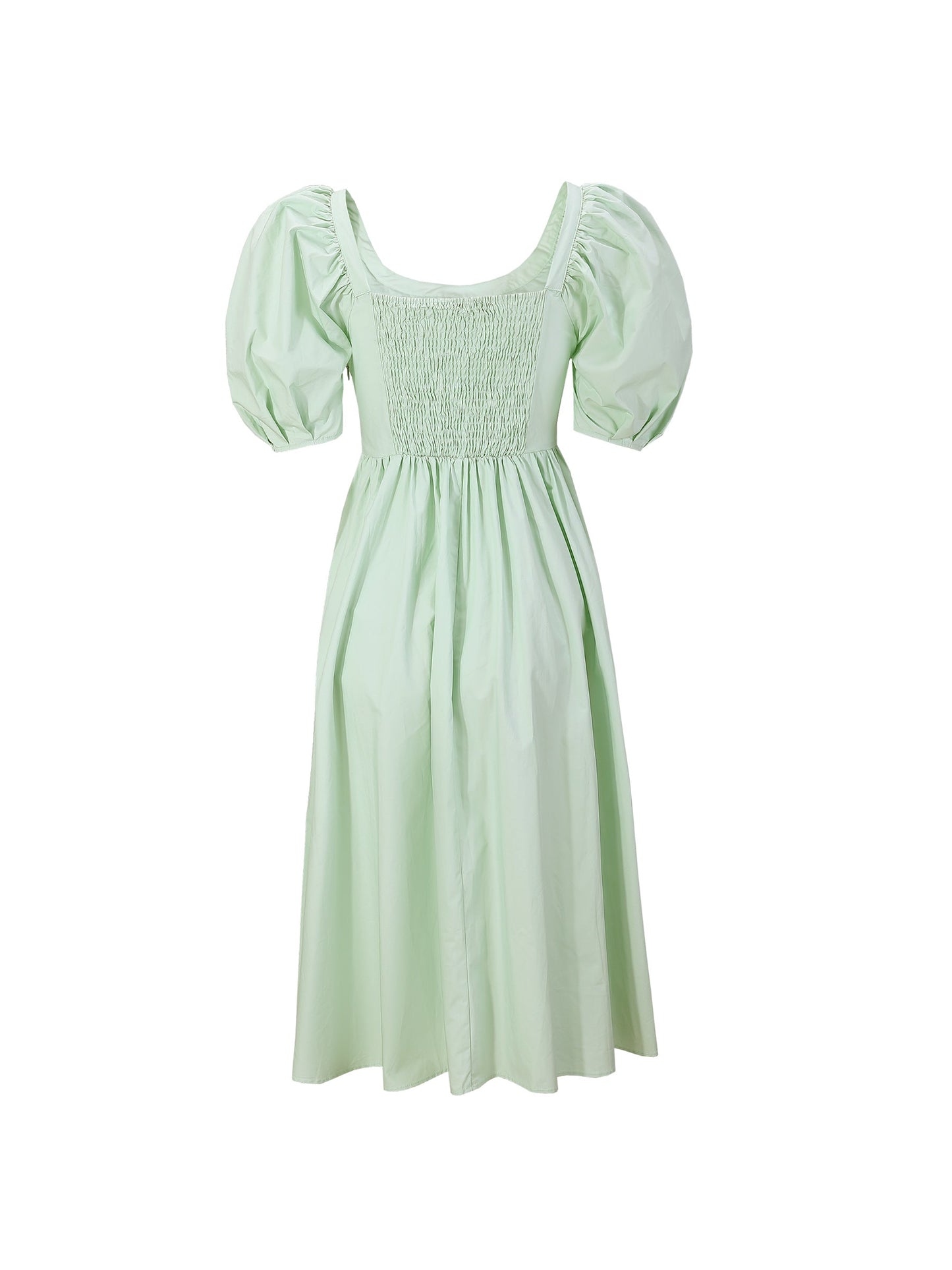 CUBIC Women's French Retro Bubble Sleeve Midi Dress