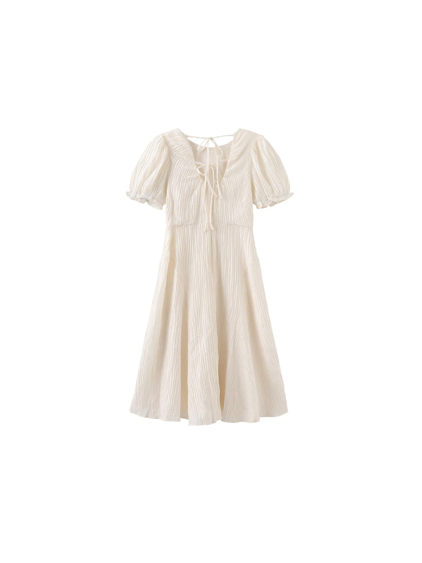 Open Back Pleated Midi Dress