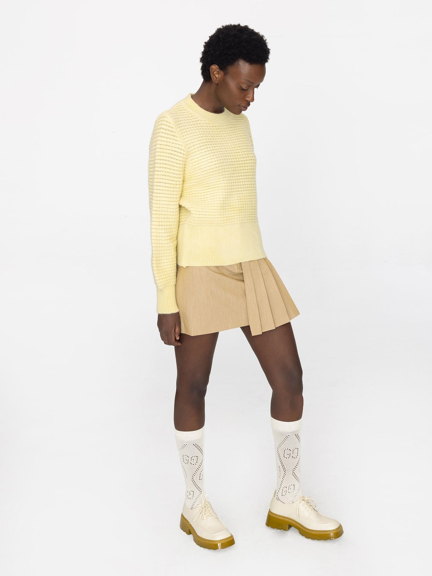 Round Neck Ribbed Knit Sweater