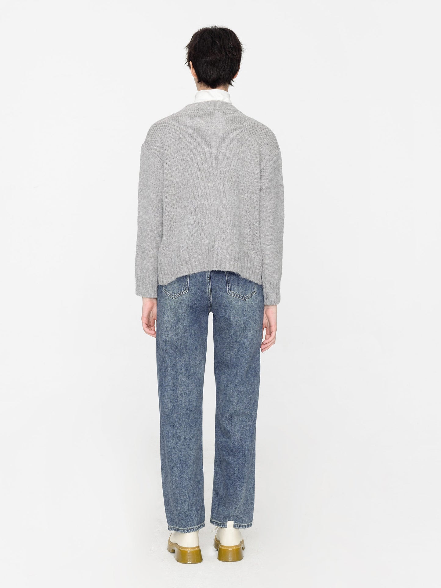 Floral Design Crew Knit Sweater