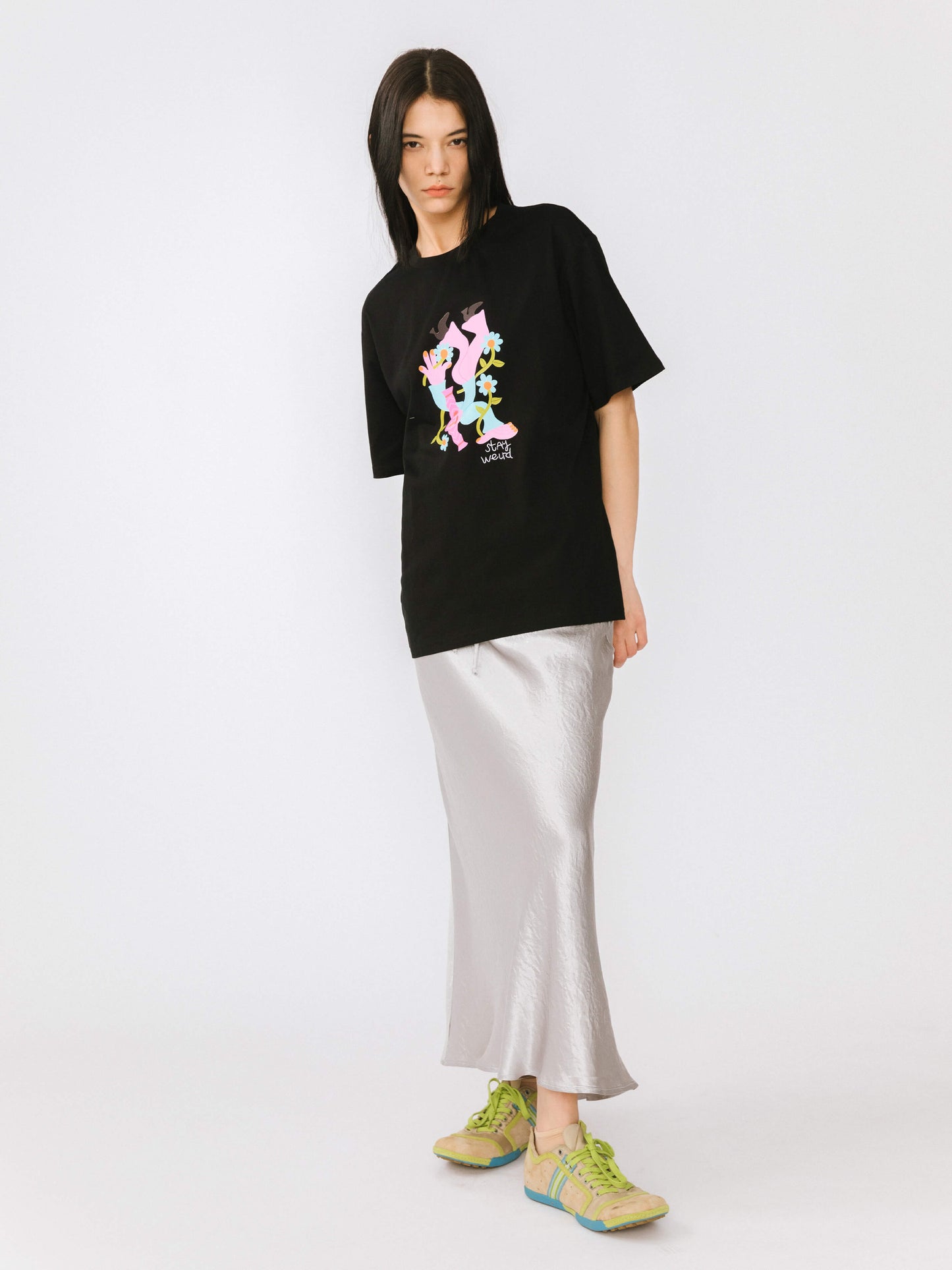 "Stay Weird" Oversized Printed T-Shirt