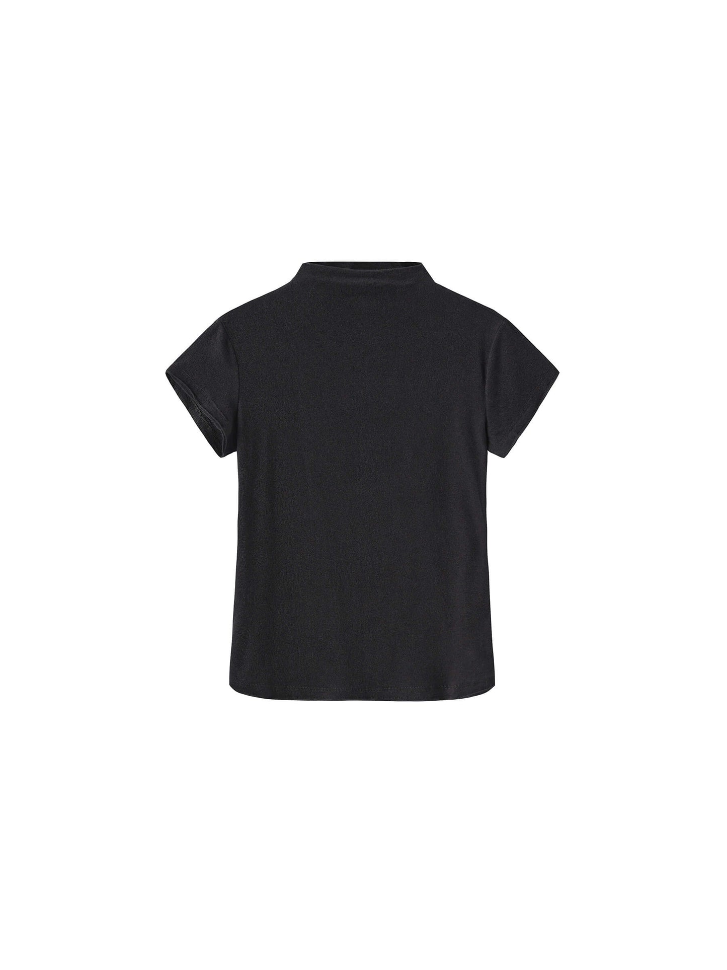 High Neck Stretch Slim-Fit Short-Sleeve T-Shirt
