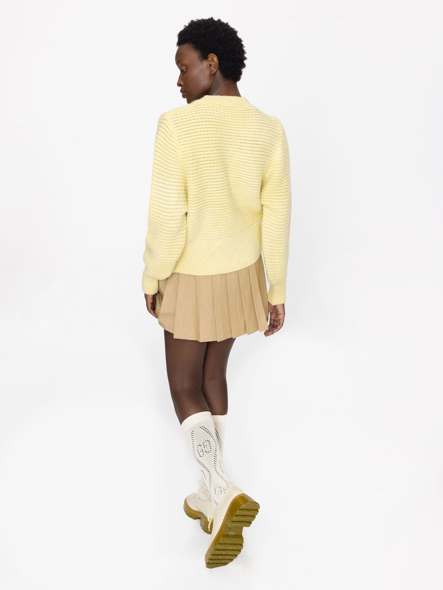 Round Neck Ribbed Knit Sweater