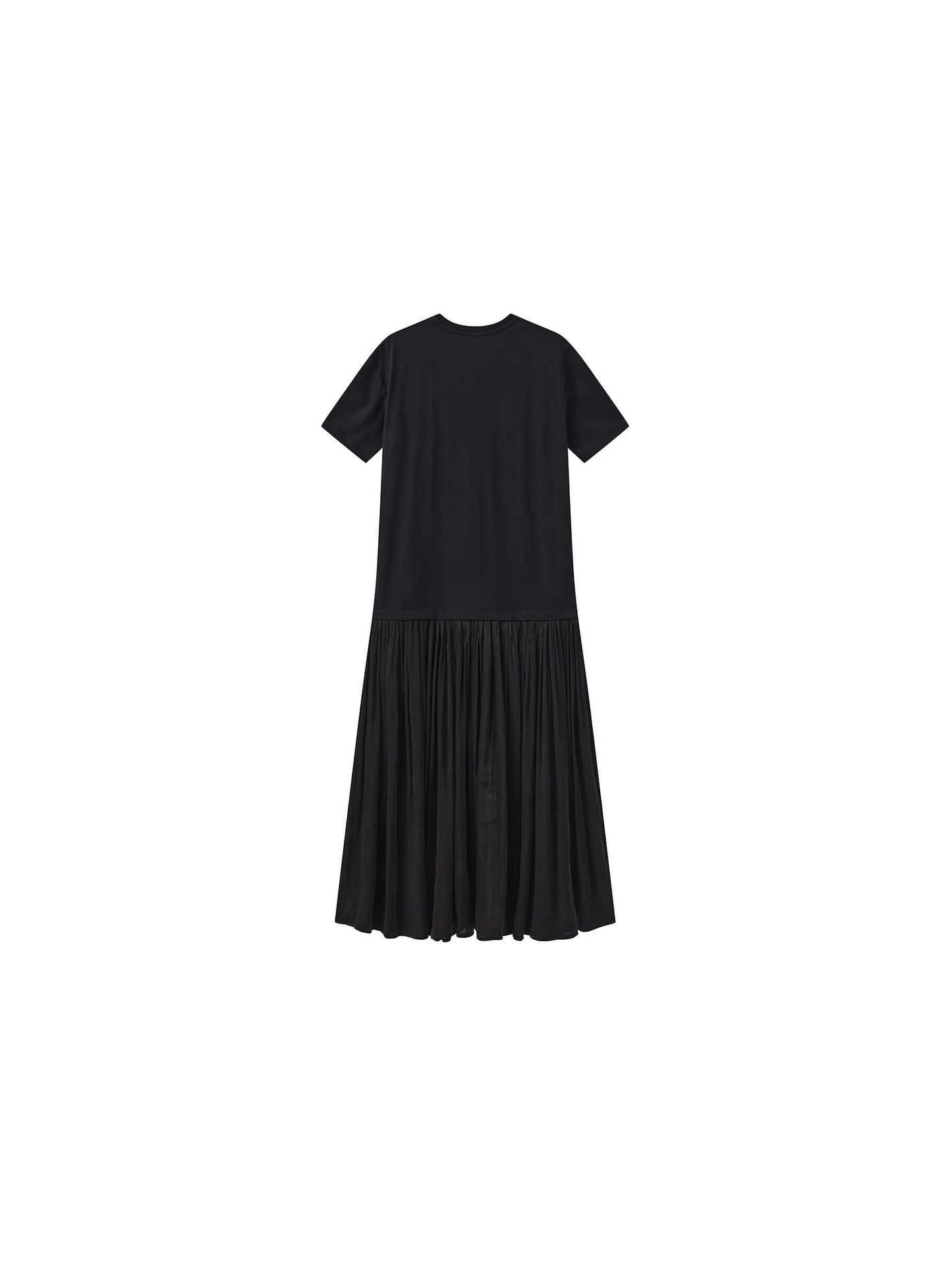 Oversized Round Neck Short Sleeve Pleated Dress