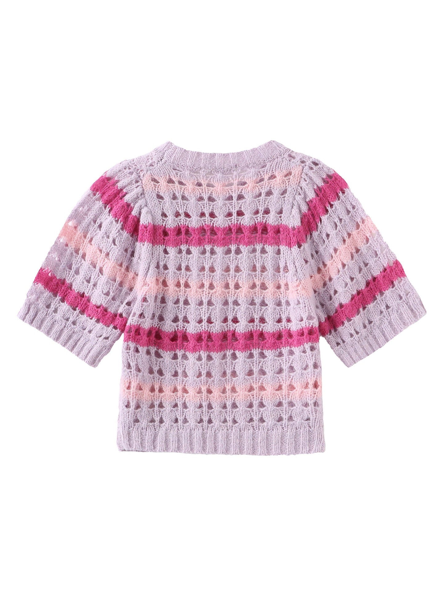 CUBIC Women's Striped Cropped Knit T-shirt