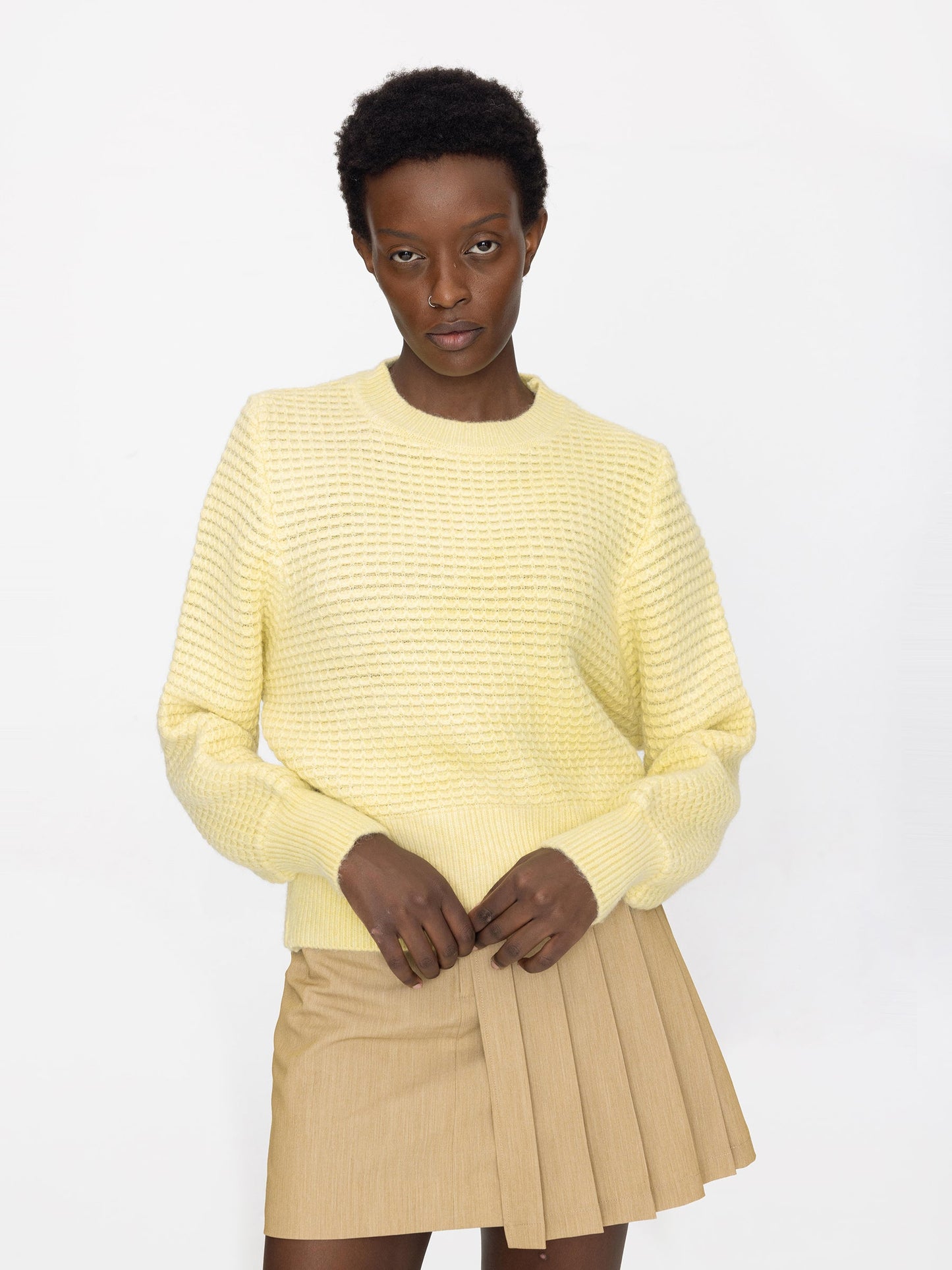Round Neck Ribbed Knit Sweater