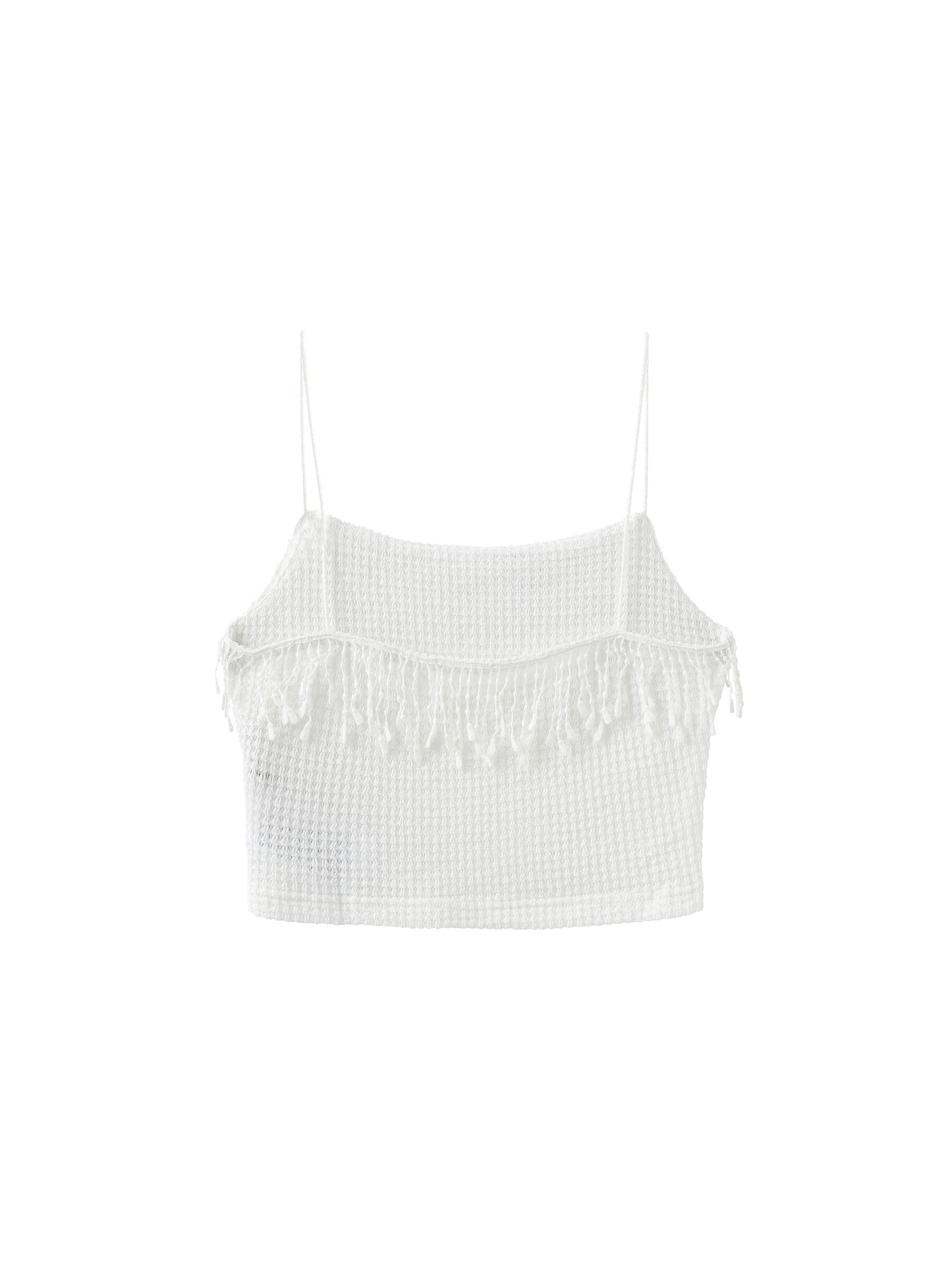 Cropped Tassel Trimmed Cami Top