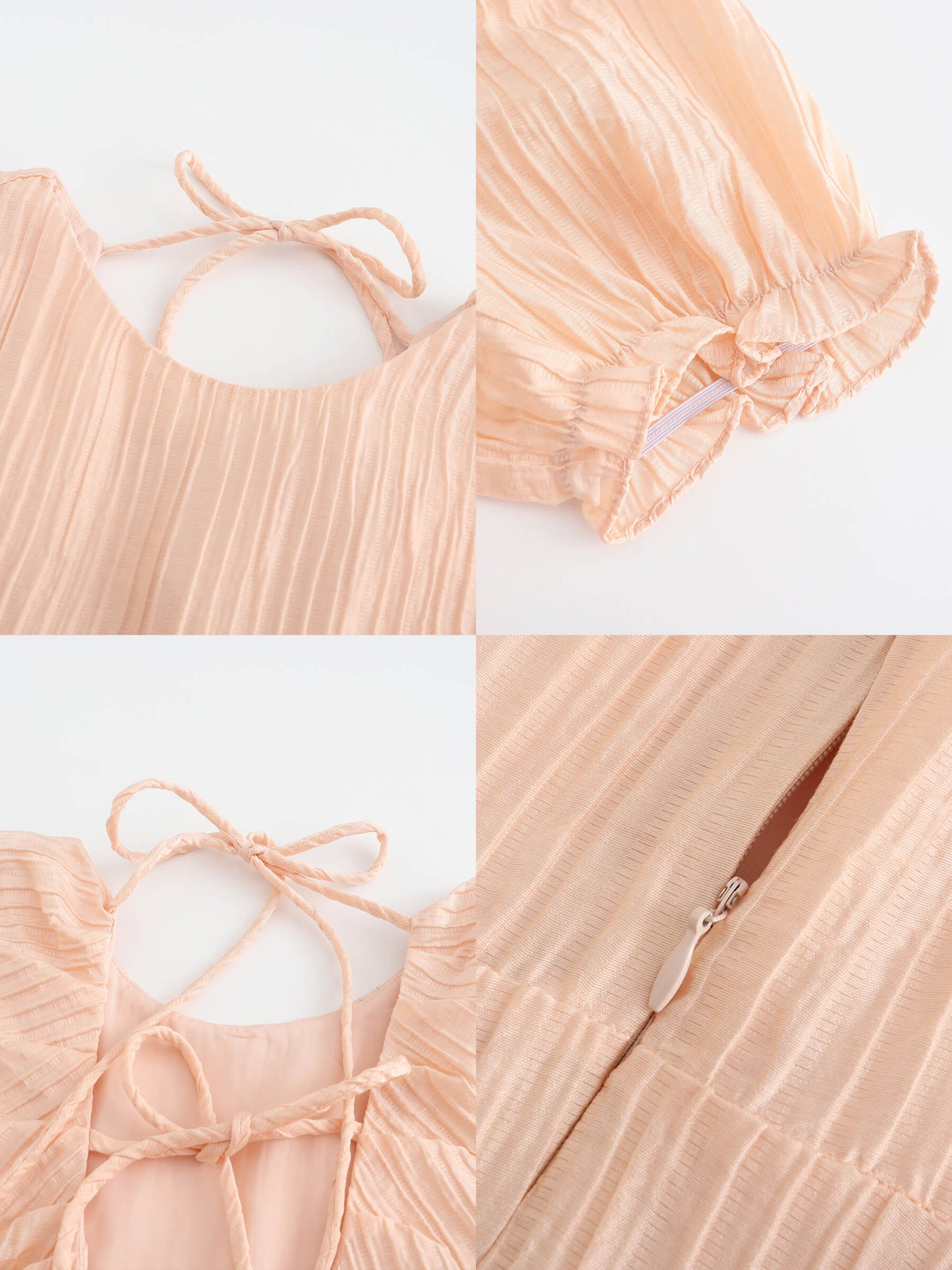 Open Back Pleated Midi Dress