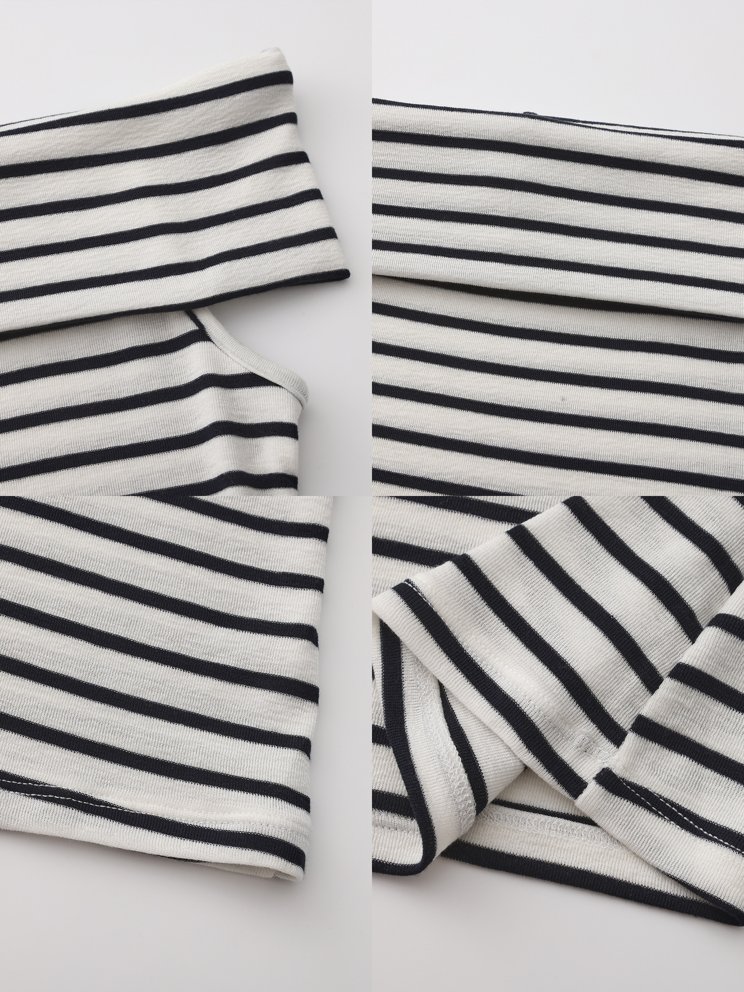 Striped Off-Shoulder Short-Sleeve Top