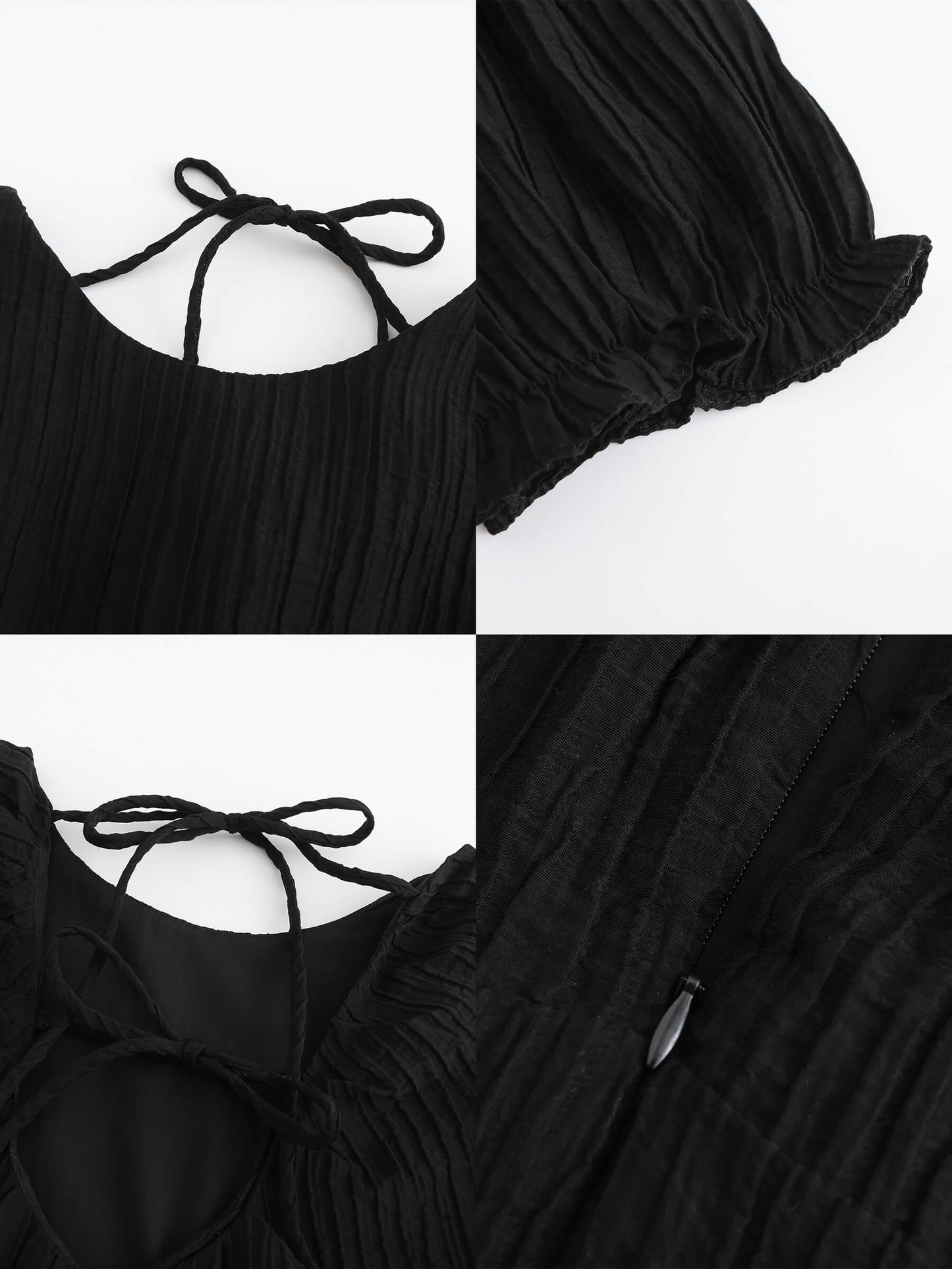 Open Back Pleated Midi Dress
