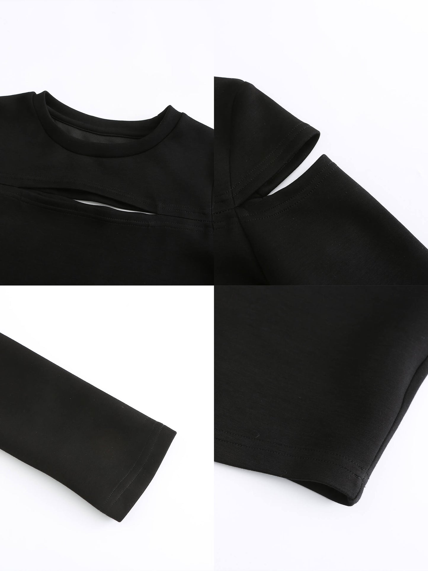 Cut Out Long Sleeve Crop Top