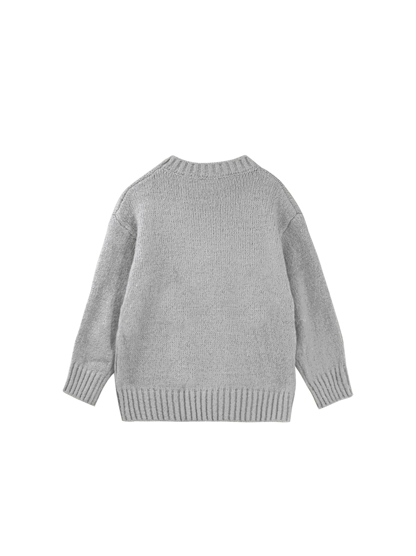 Floral Design Crew Knit Sweater
