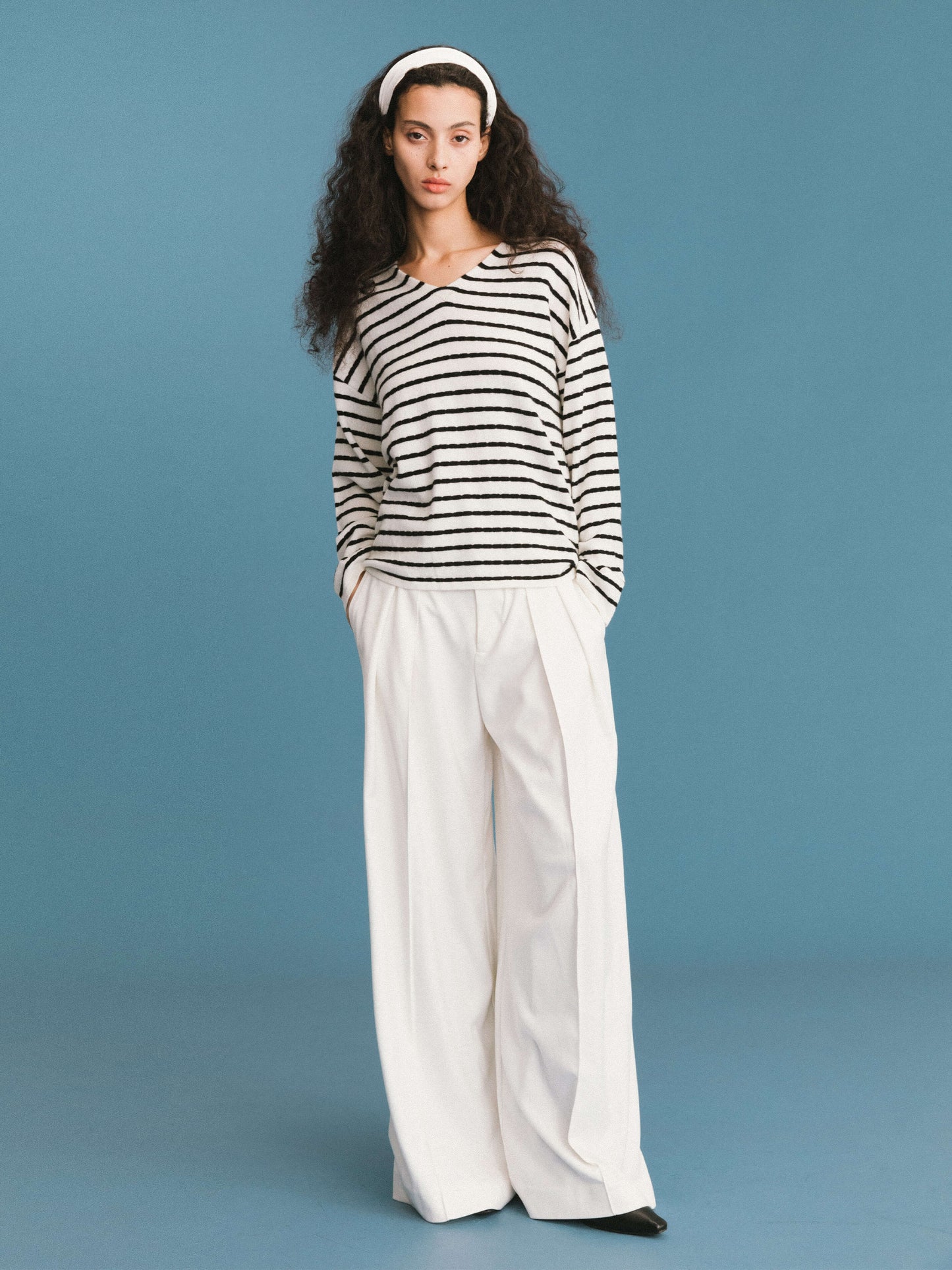 ONE BY CUBIC Striped Wool Knitted Jumper