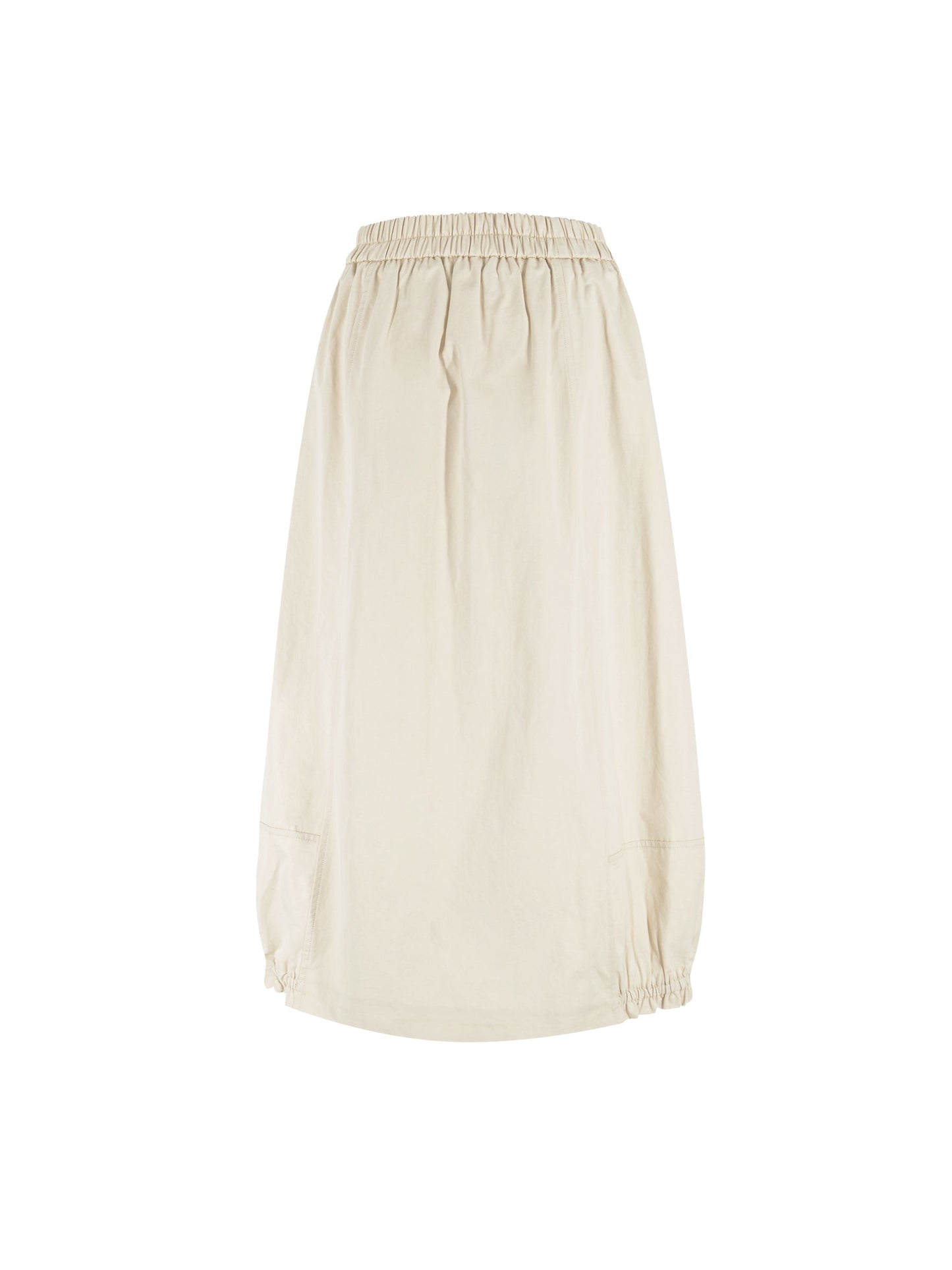 Elasticated Waist A-line Midi Skirt
