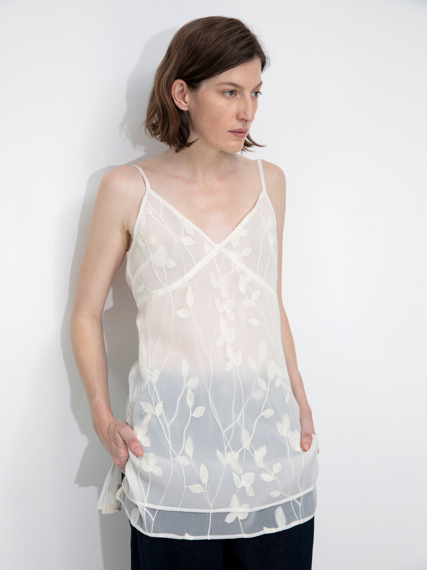 3D Crochet Floral V-Neck Cami Top