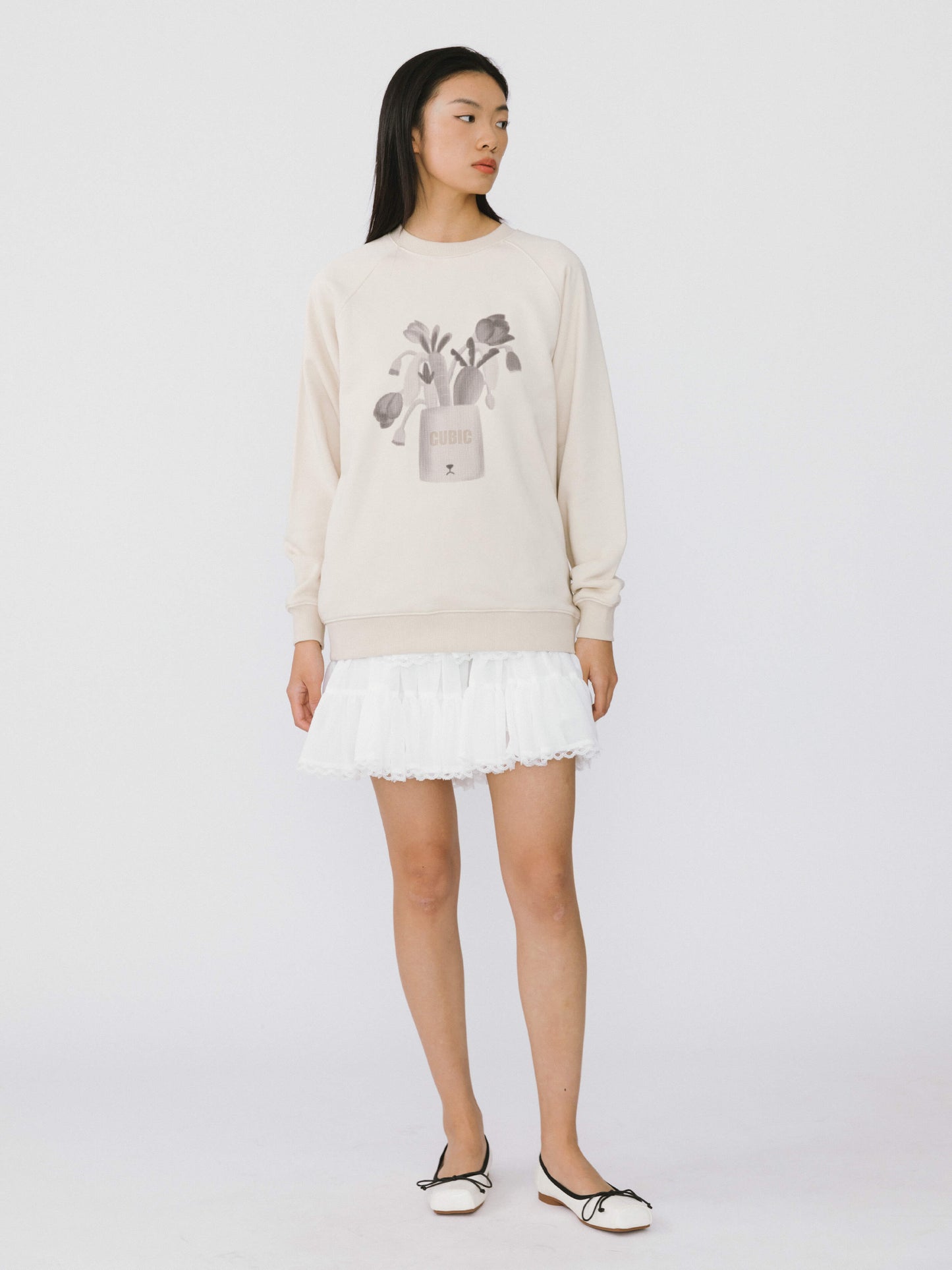 Round Neck Printed Sweatshirt