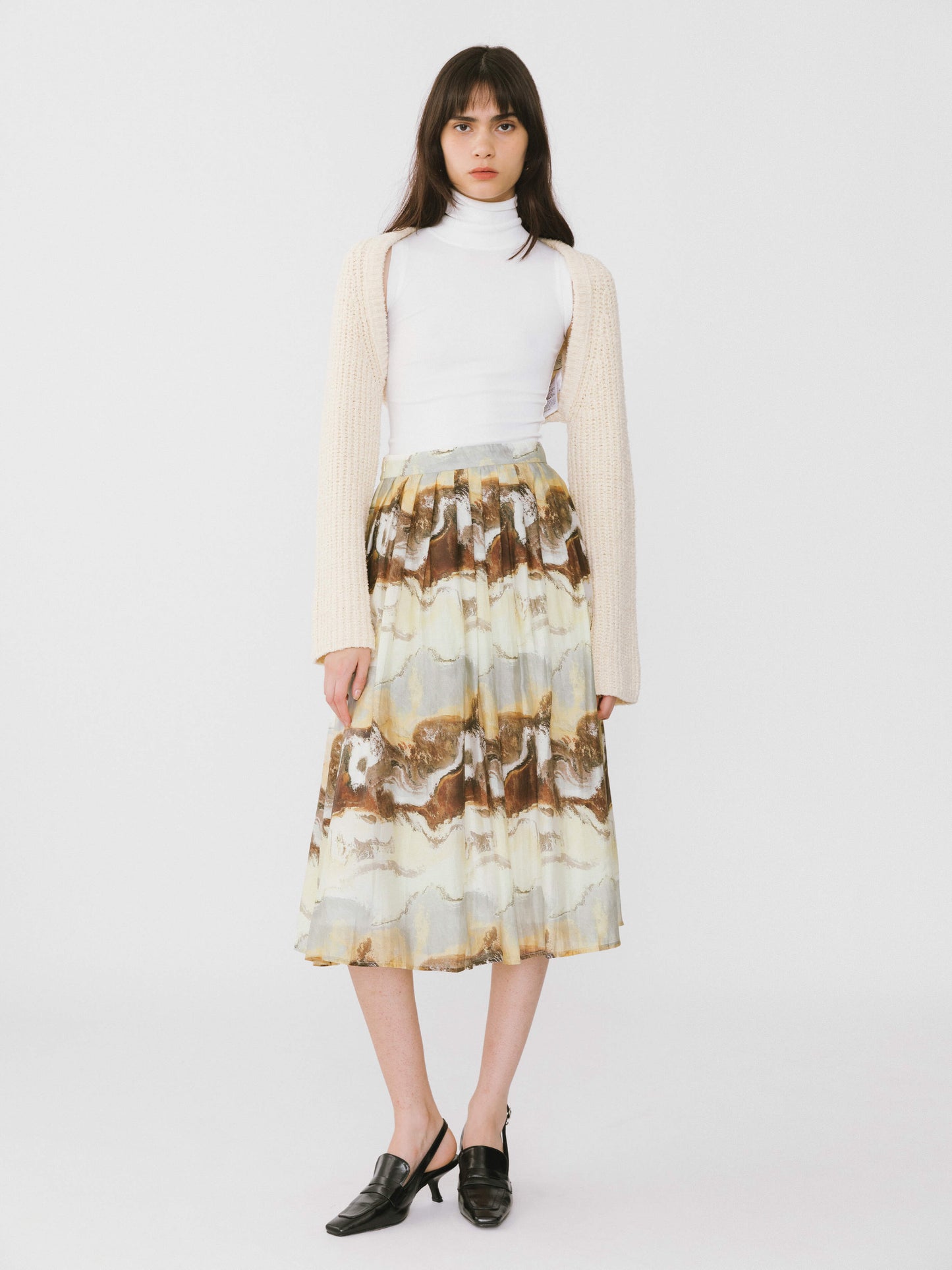 Coast Printed Pleated Skirt