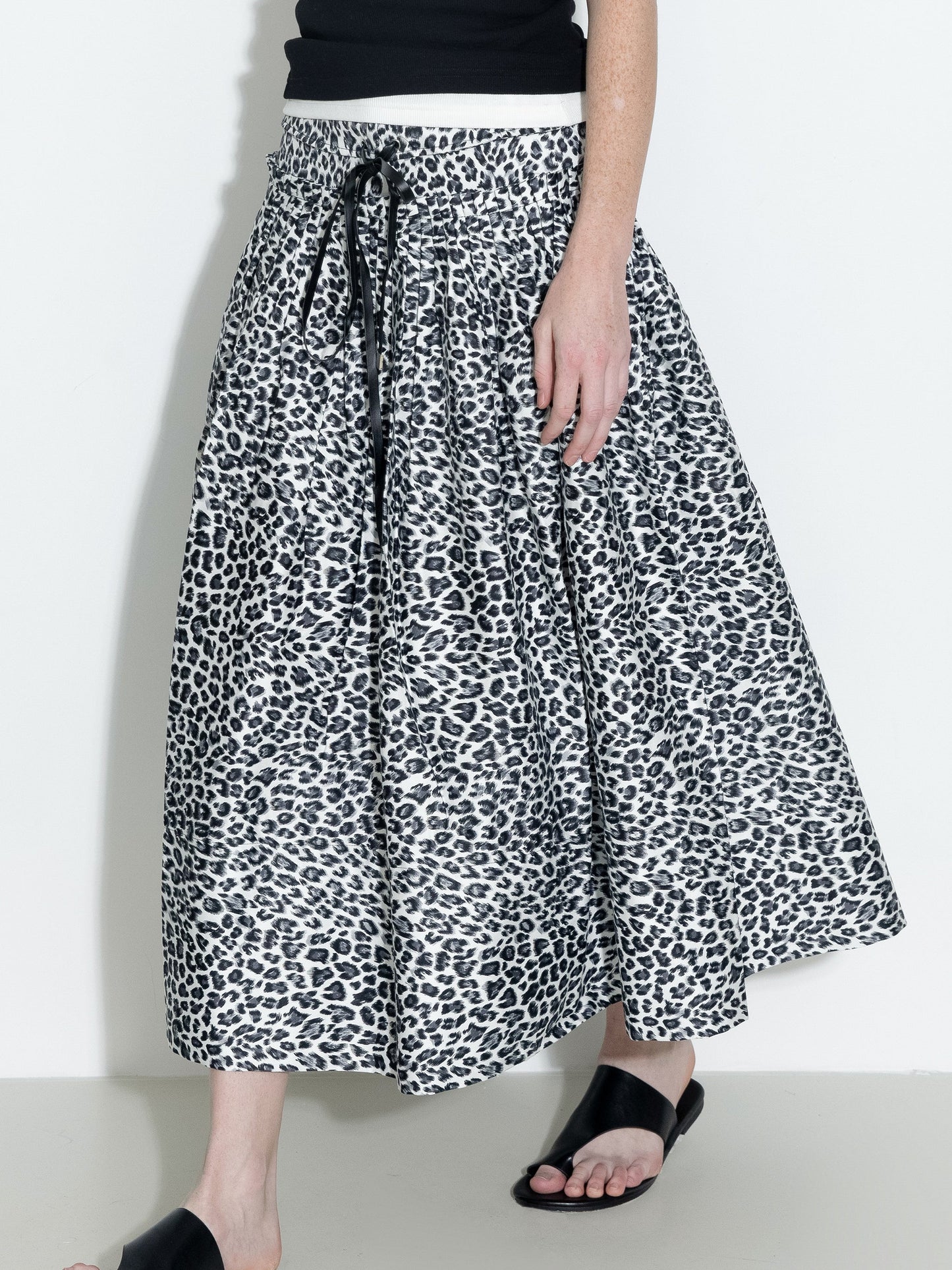 100% Cotton Leopard Print A-Line Skirt