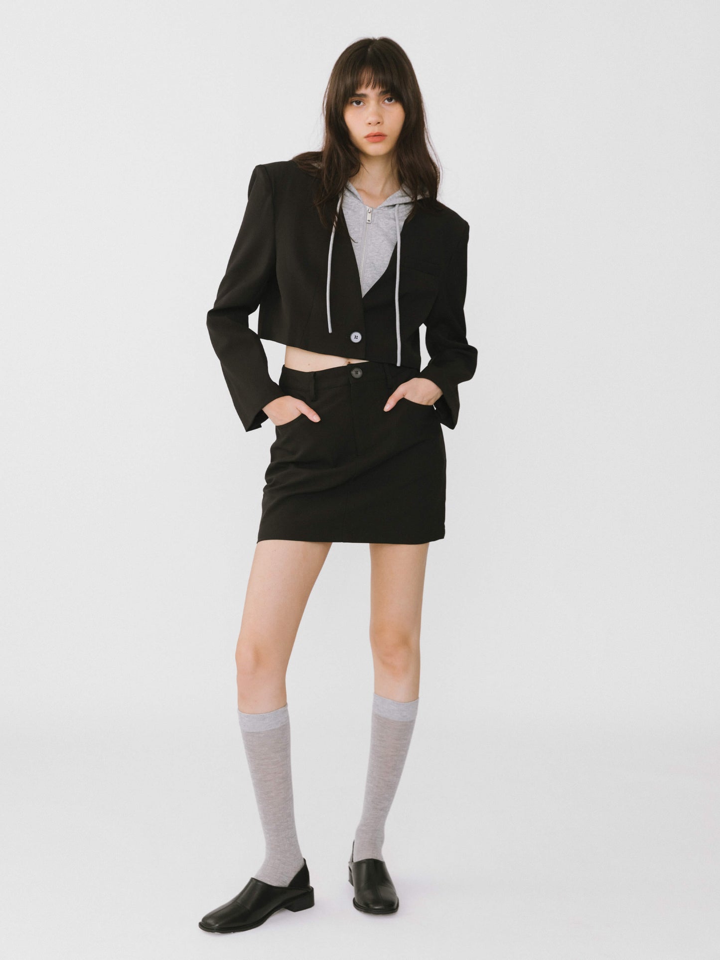 Heart Patch Tailored Mini Skirt