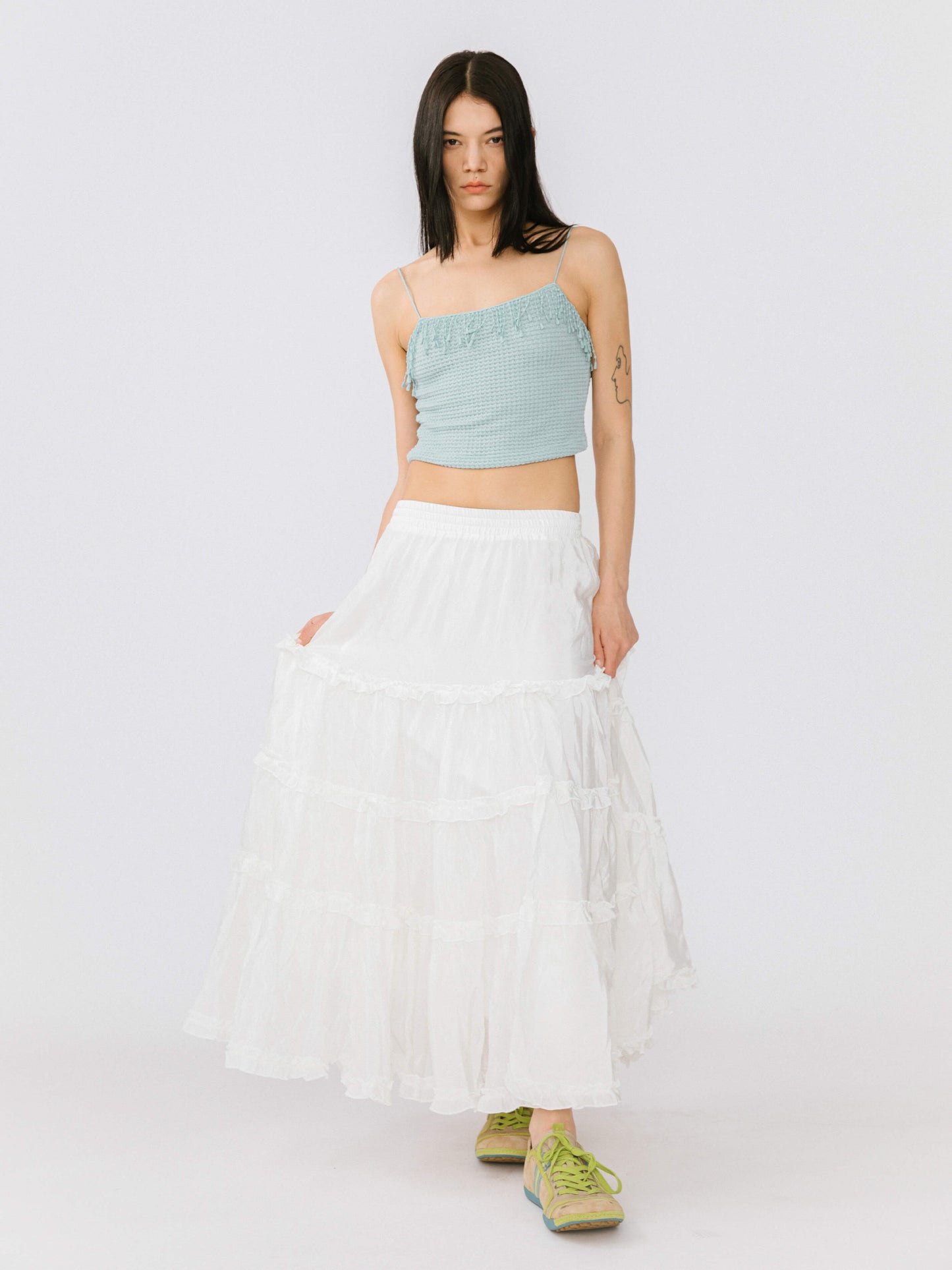 Cropped Tassel Trimmed Cami Top