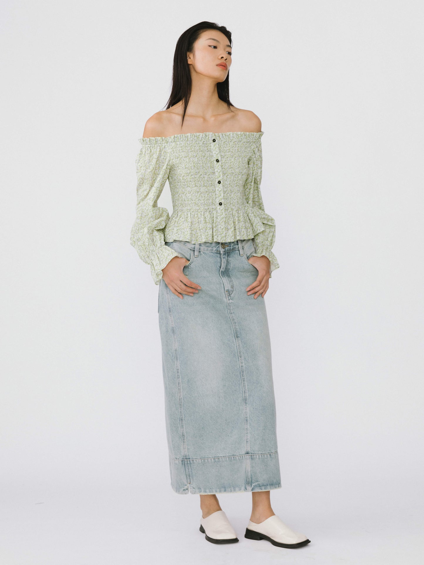 Ruffled Off-Shoulder Blouse