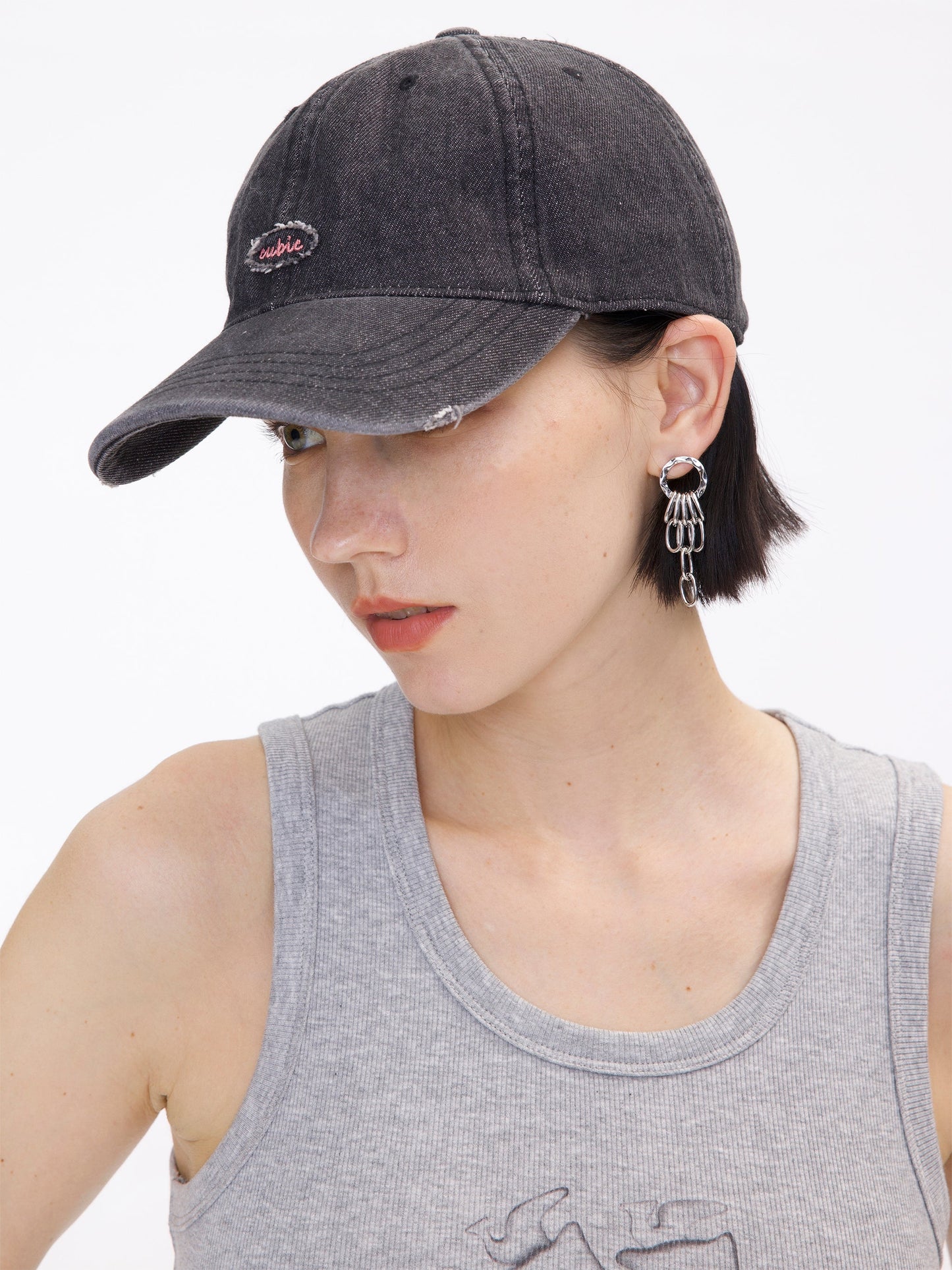 Denim Cubic Cap
