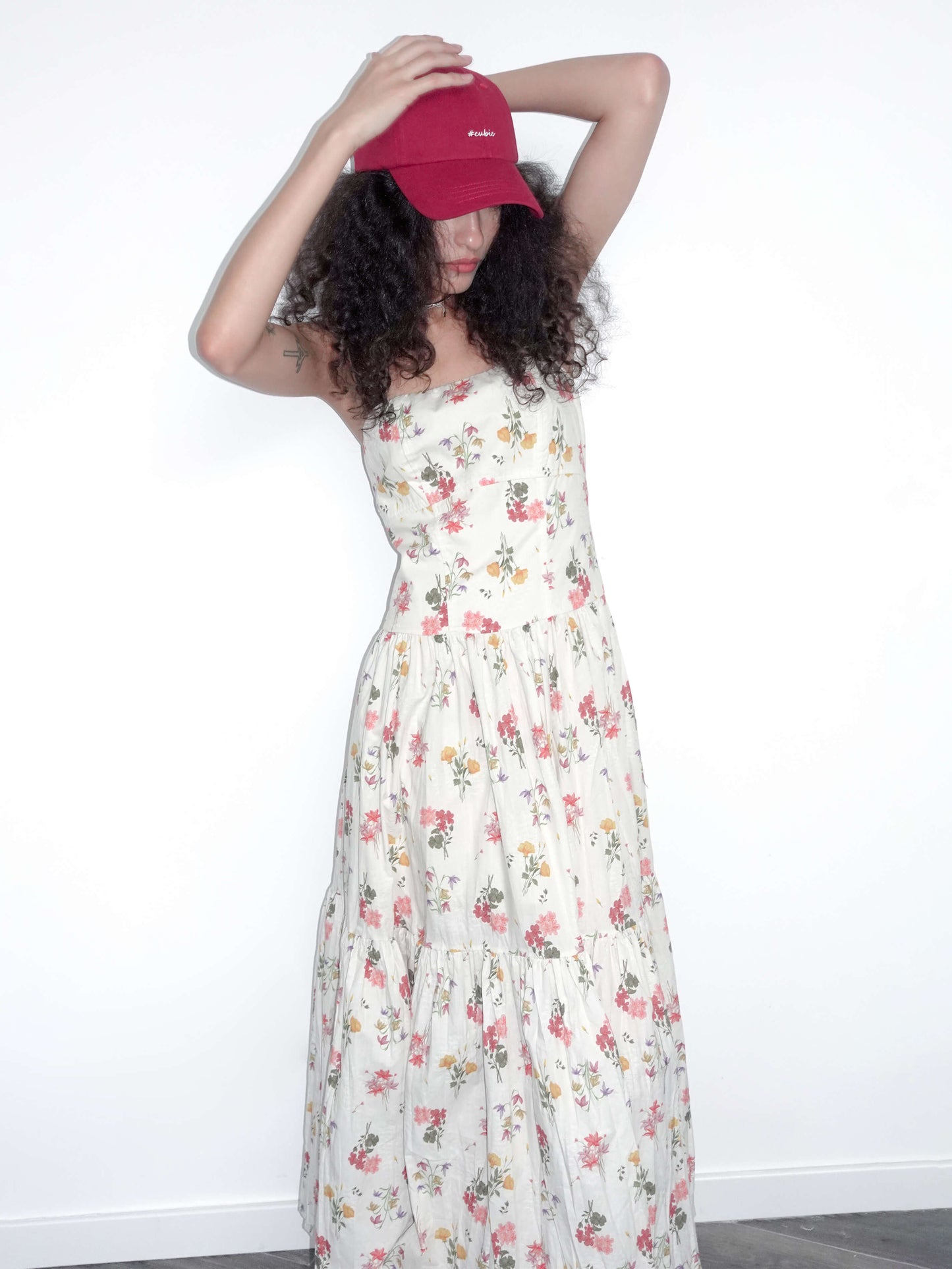 A-line Floral Print Sling Dress