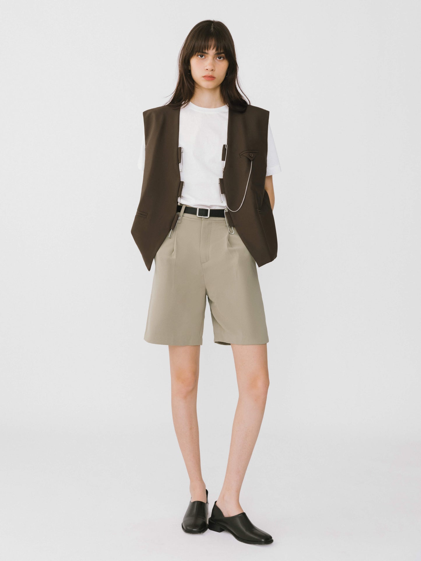 Asymmetric Cut Out Tailored Shorts