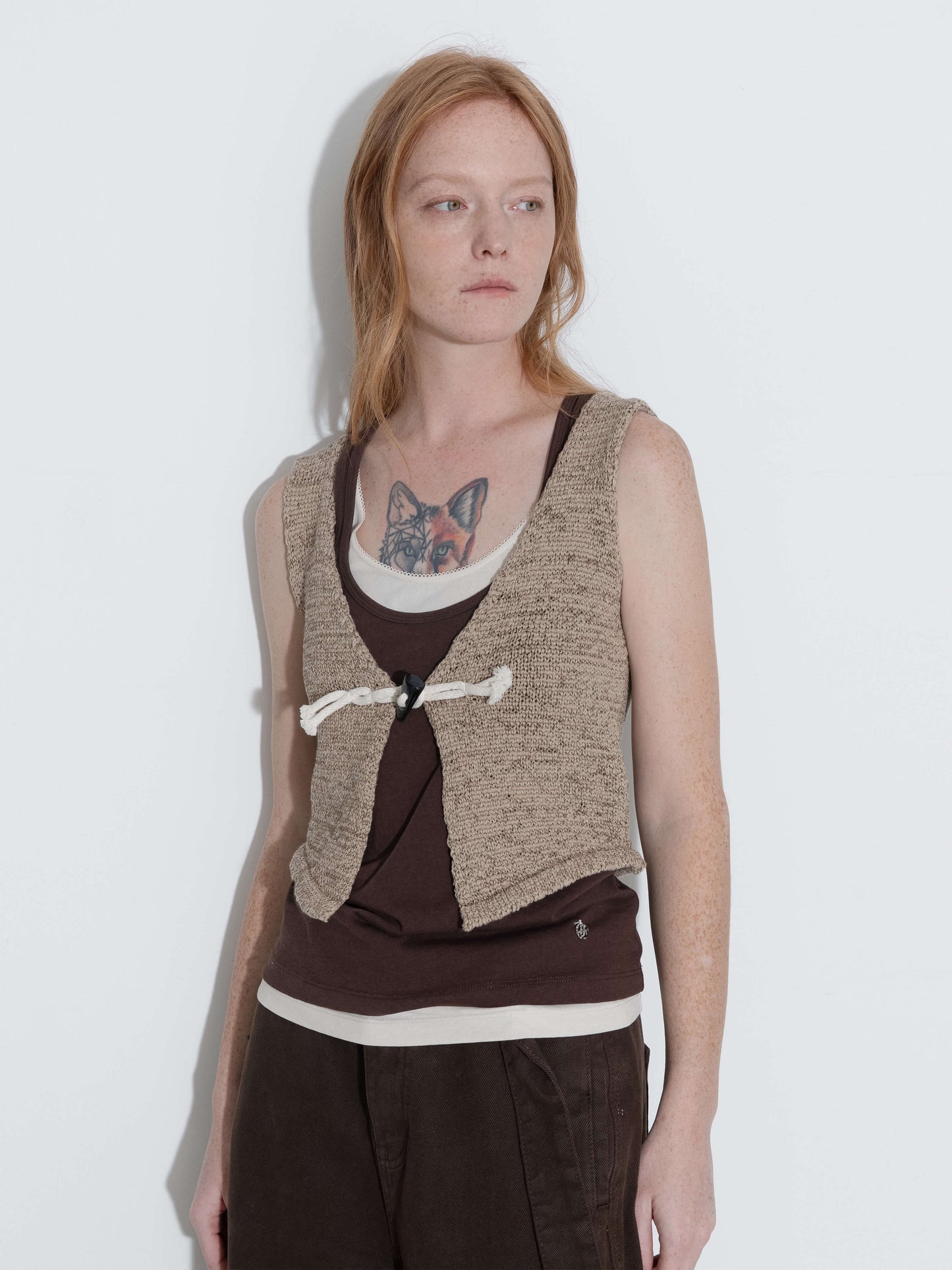 Vintage Toggle Button Knitted Cardigan Vest