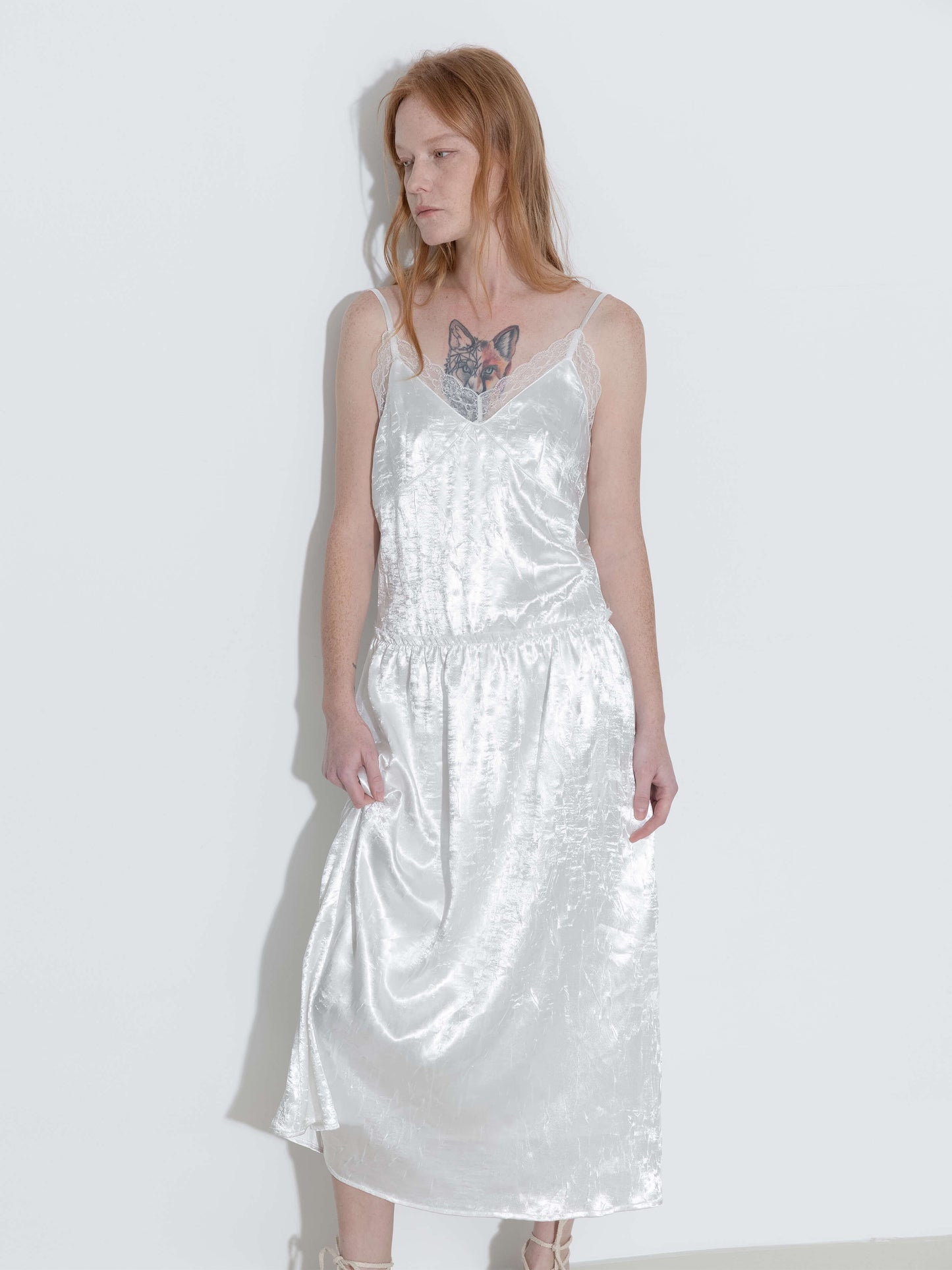 Lace Neck Sling Dress