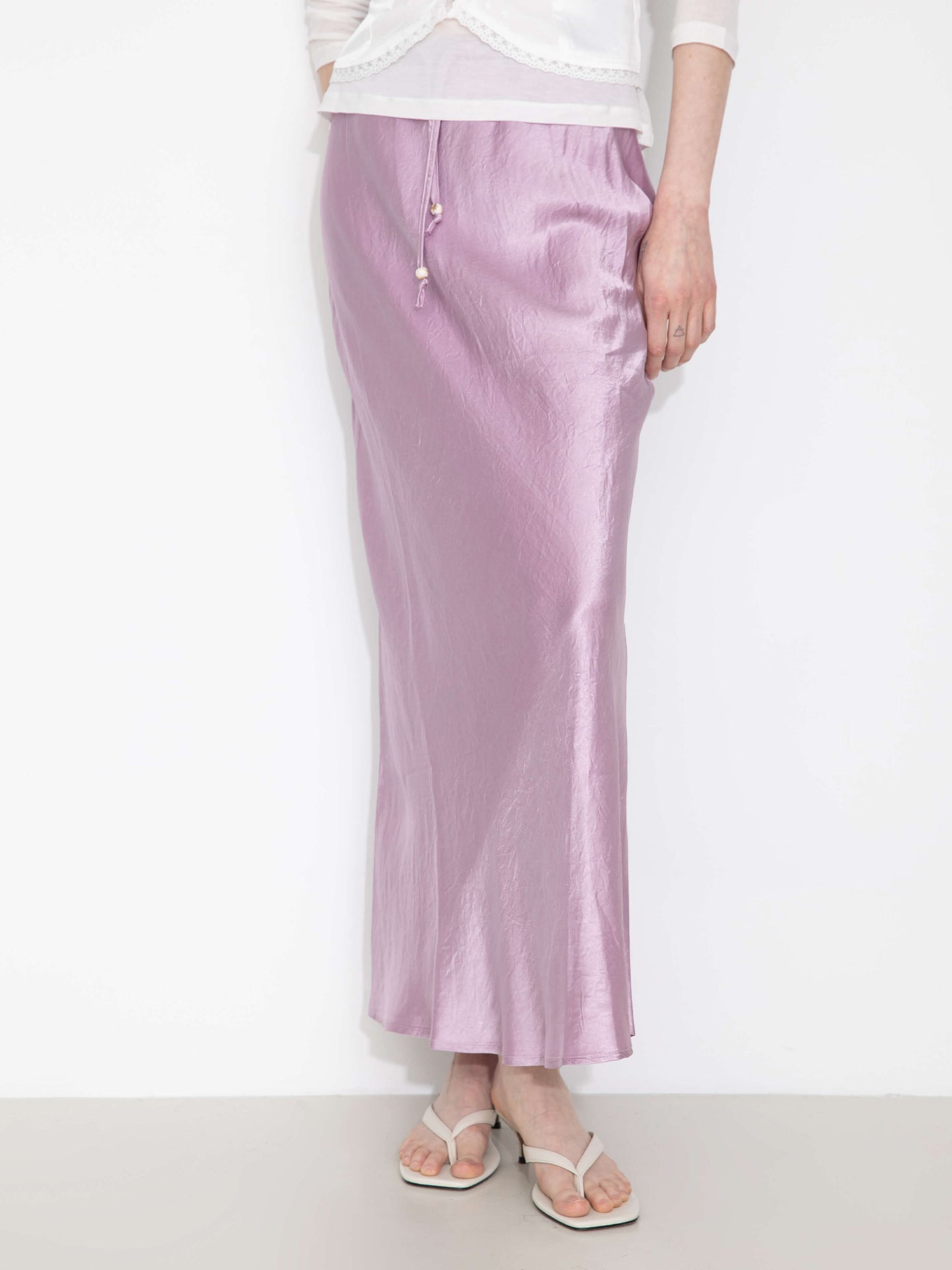 100% Heavyweight Acetate Bias Cut Skirt