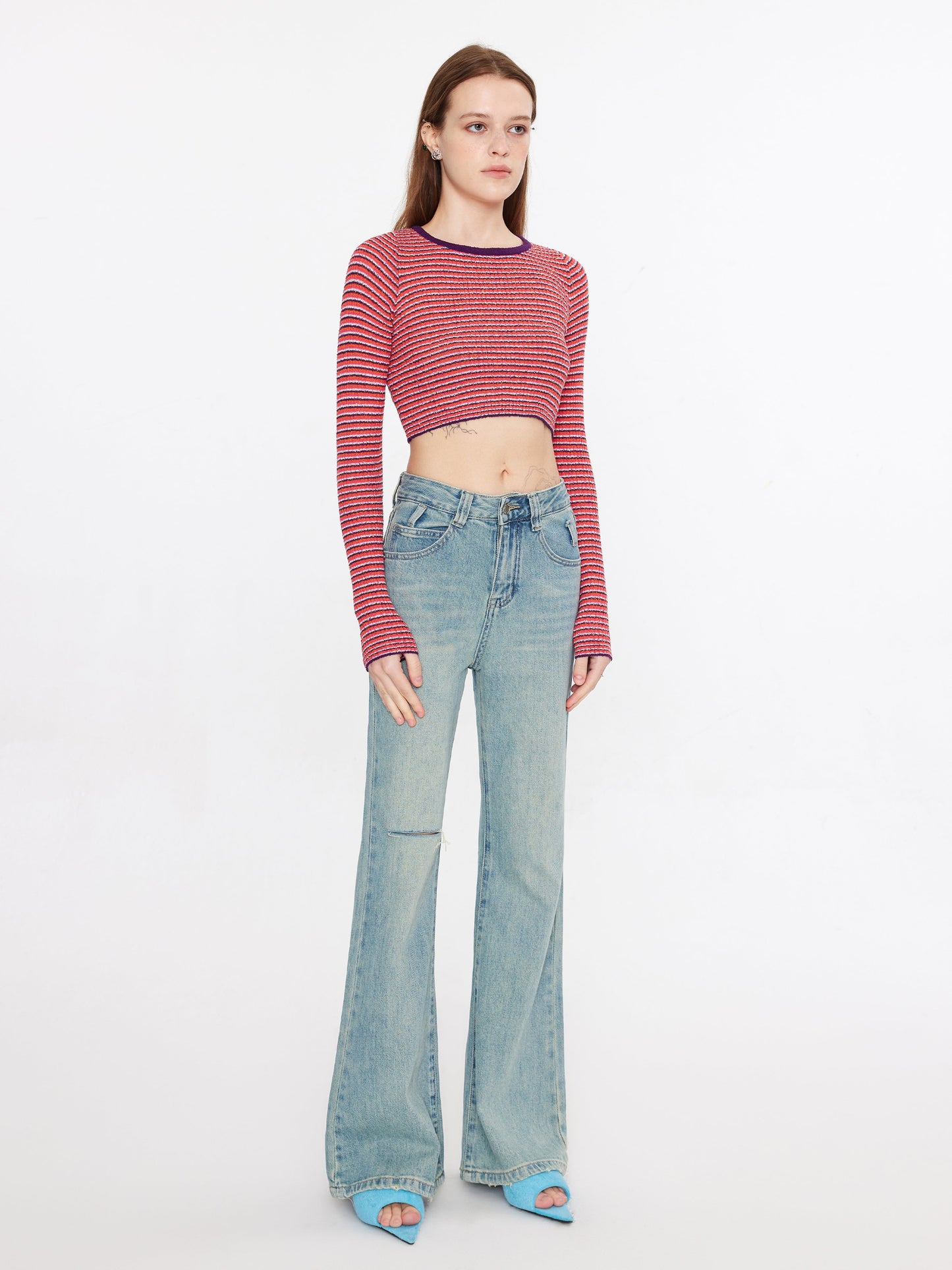 Striped Fitted Long Sleeve Top