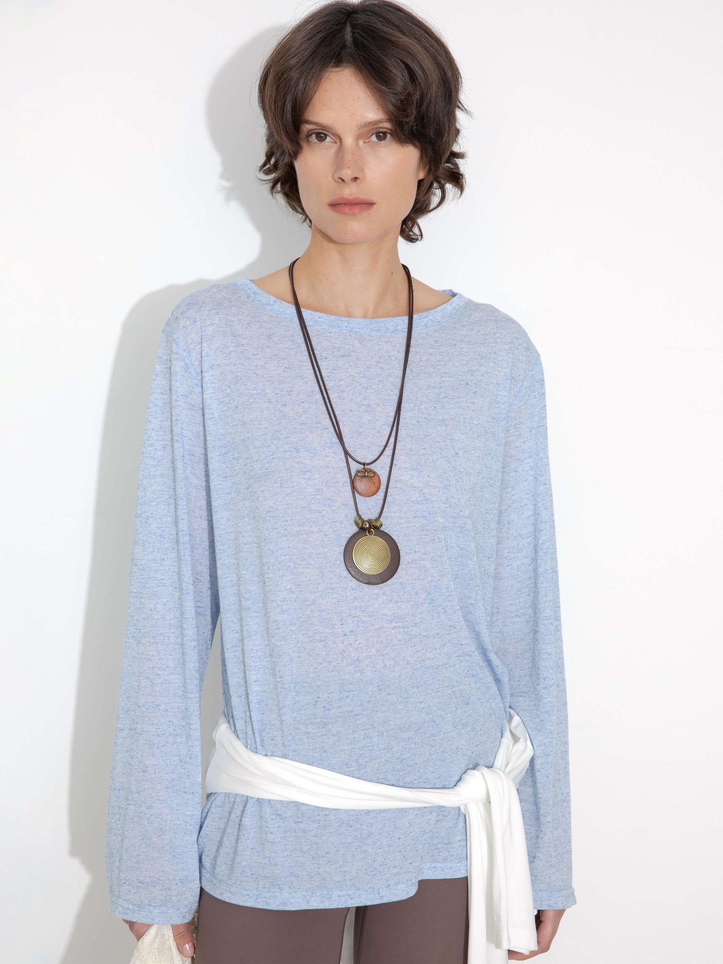 Loose Crew Neck Long Sleeve Knit Top