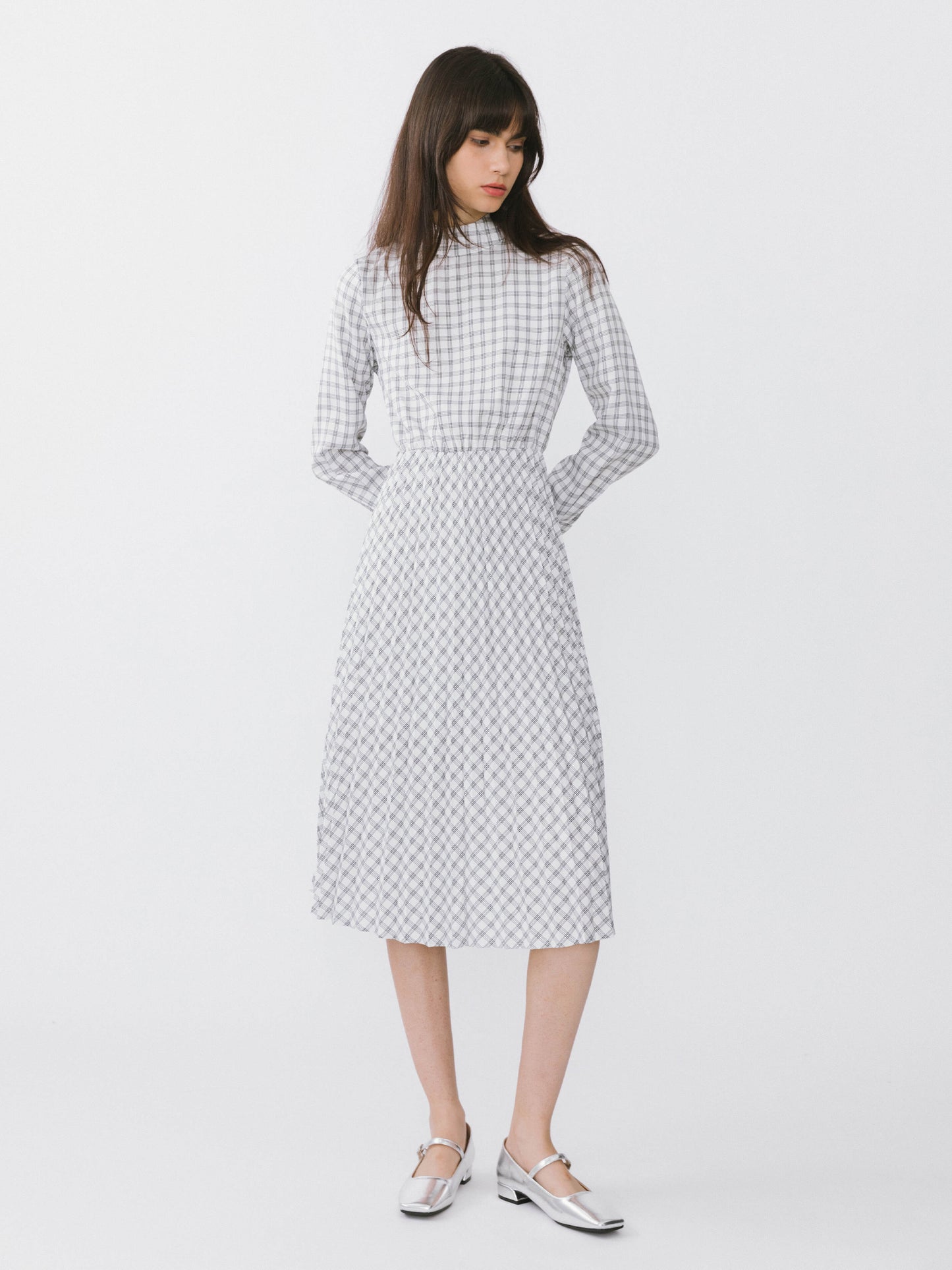 Tartan Neck Tie A-line Dress