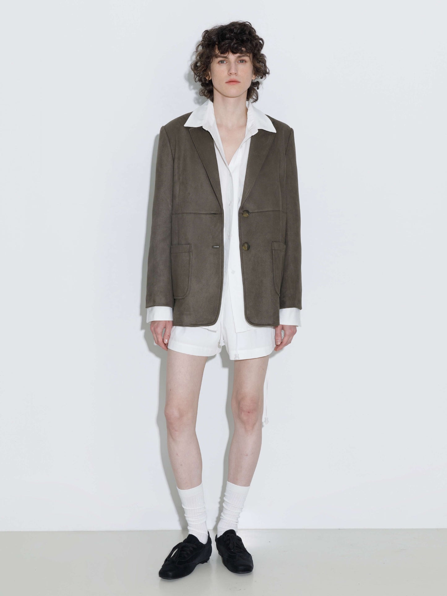 ONE BY CUBIC Silky Tailored Suede Jacket
