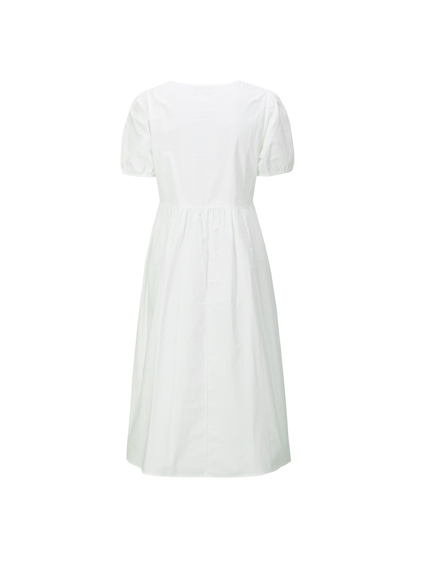 Puff Sleeve Cotton Midi Dress