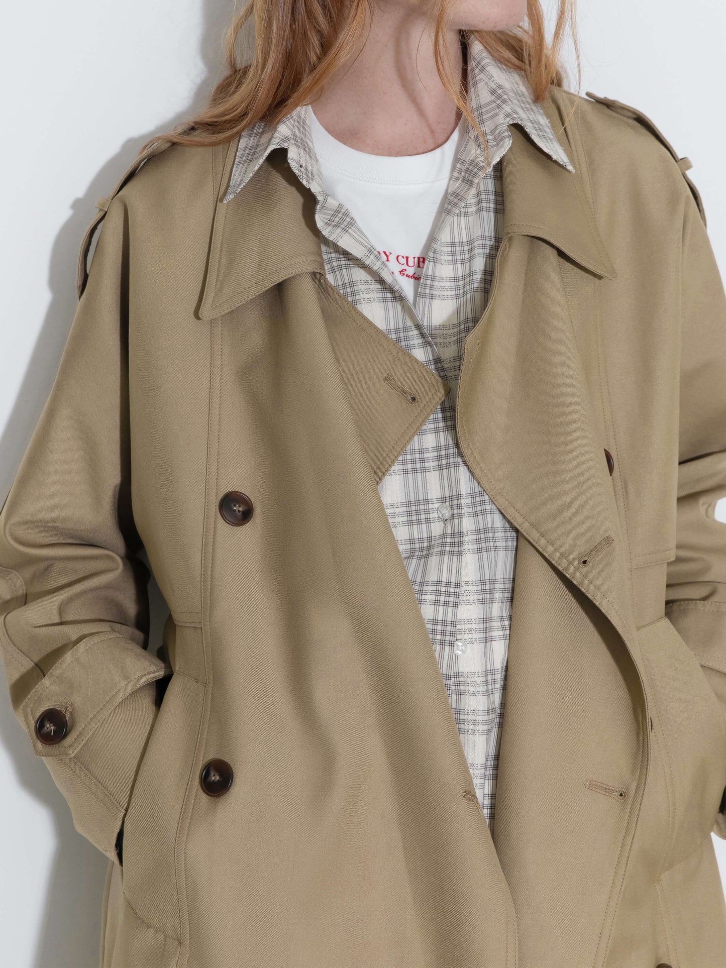Double Breasted Trench Coat with Belt