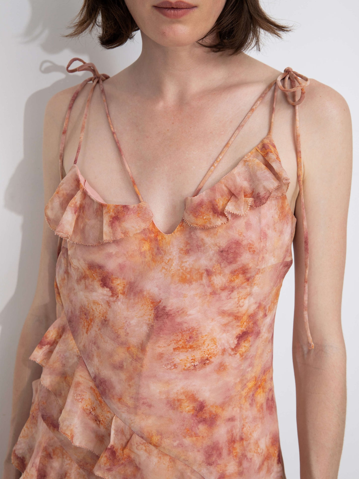 Asymmetrical Floral Print Cami Dress